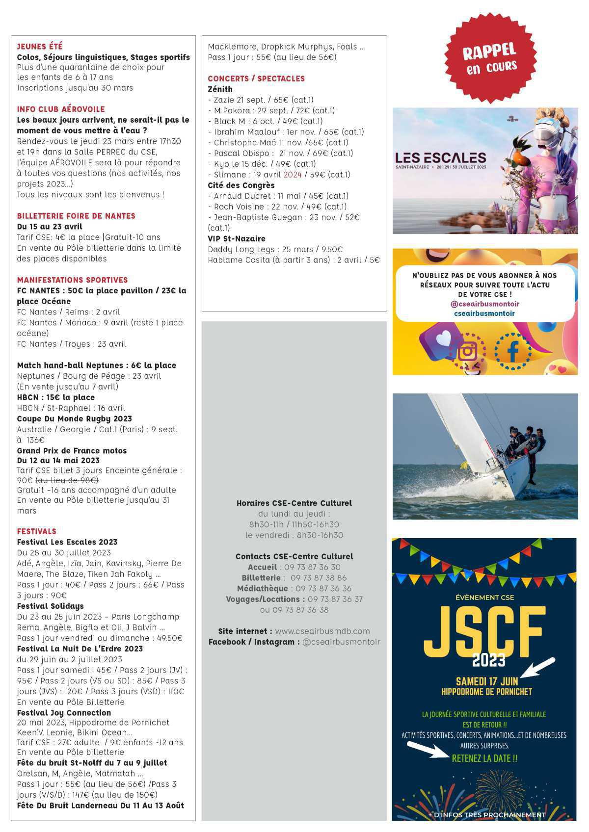 informations du CSE et de la coopérative semaine 13 informations du CSE et de la coopérative semaine 13