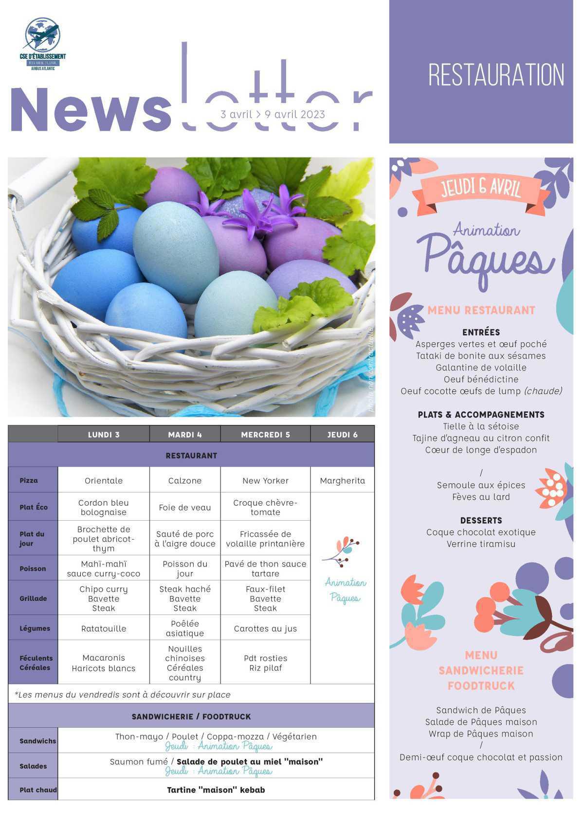 Informations du CSE et de la coopérative semaine 14 Informations du CSE et de la coopérative semaine 14