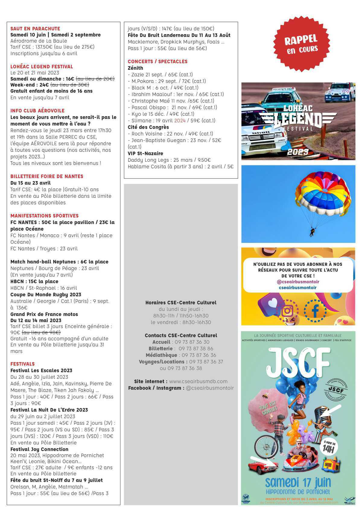 Informations du CSE et de la coopérative semaine 14 Informations du CSE et de la coopérative semaine 14