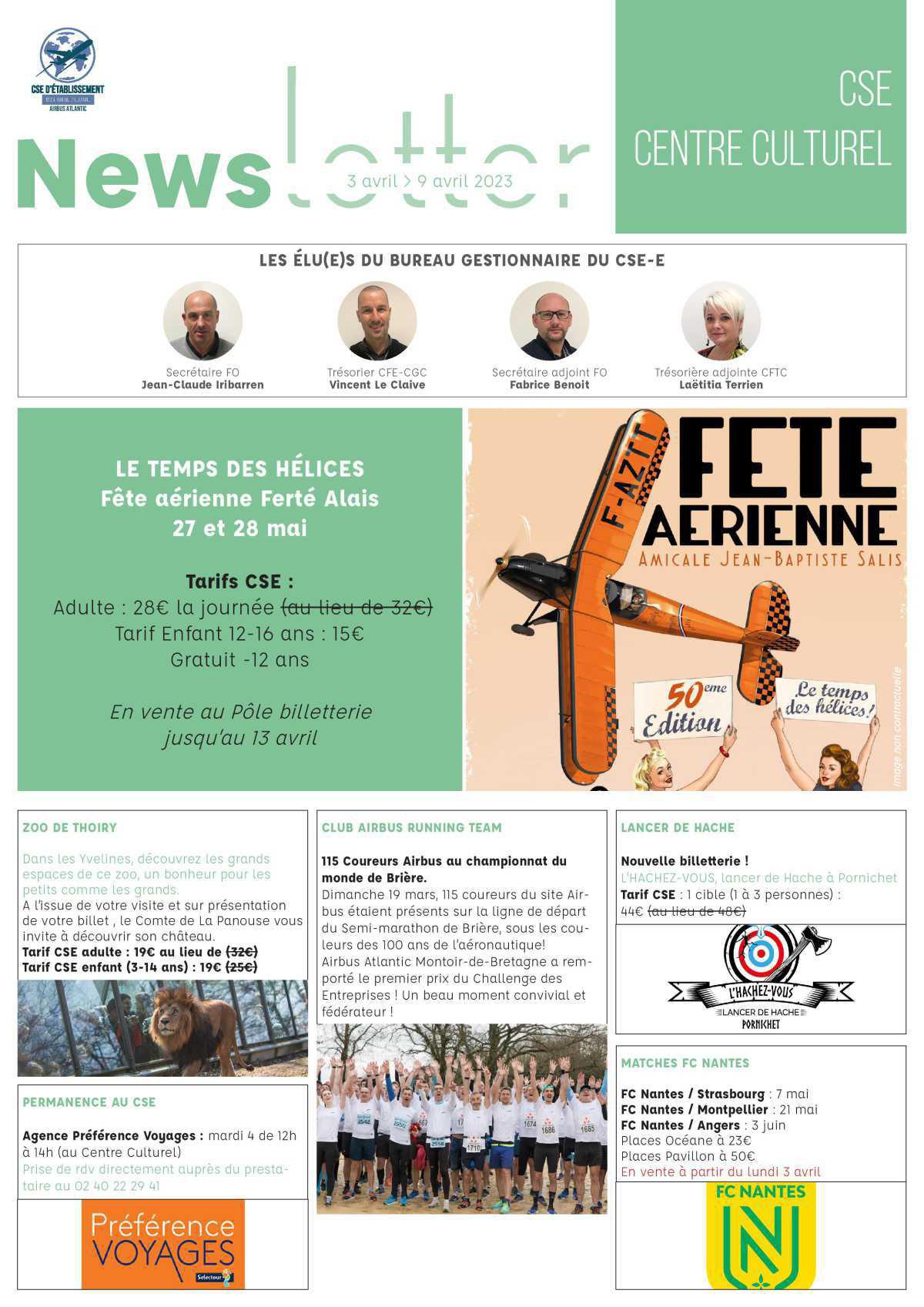 Informations du CSE et de la coopérative semaine 14 Informations du CSE et de la coopérative semaine 14