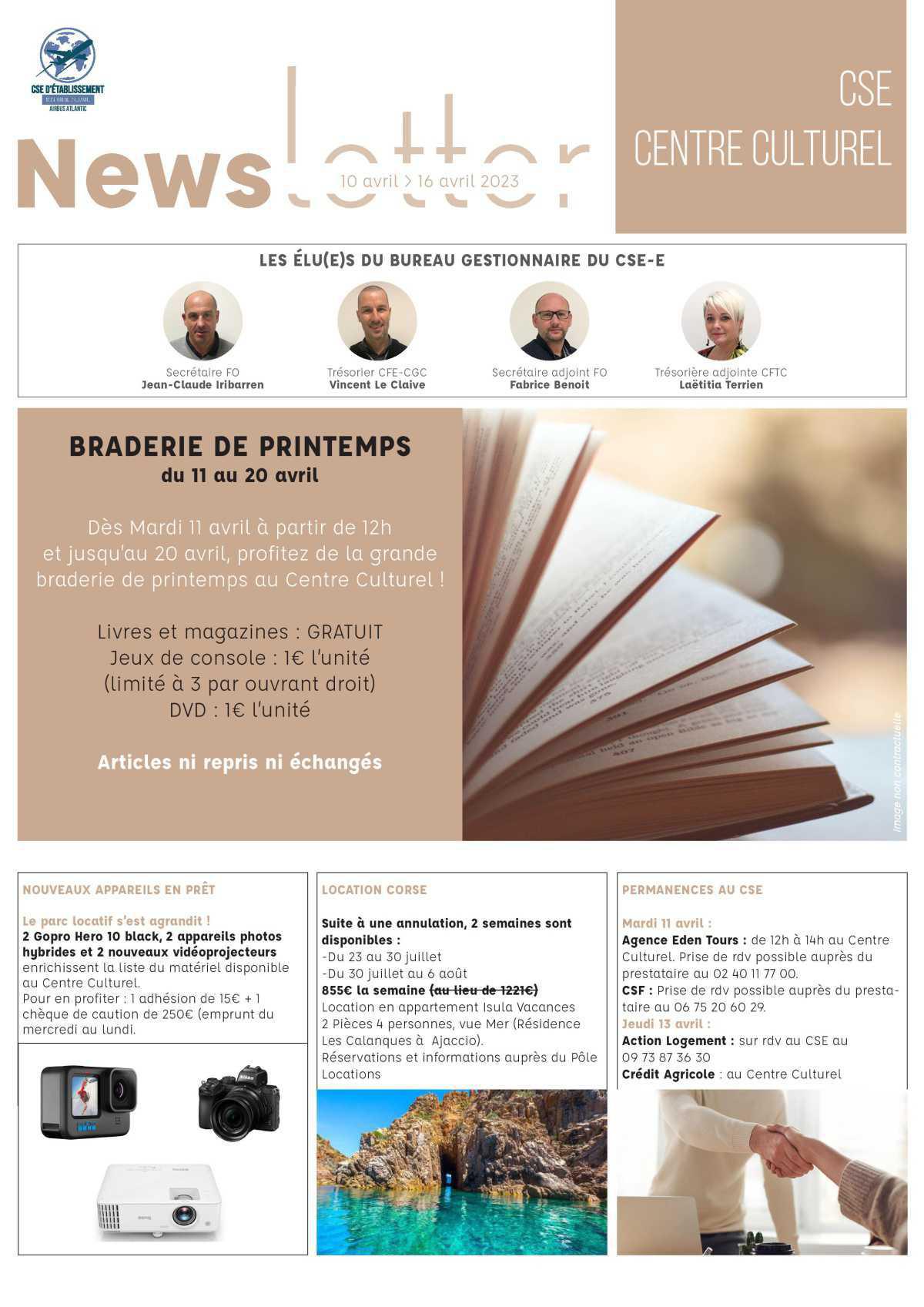 Informations du CSE et de la coopérative semaine 15 Informations du CSE et de la coopérative semaine 15