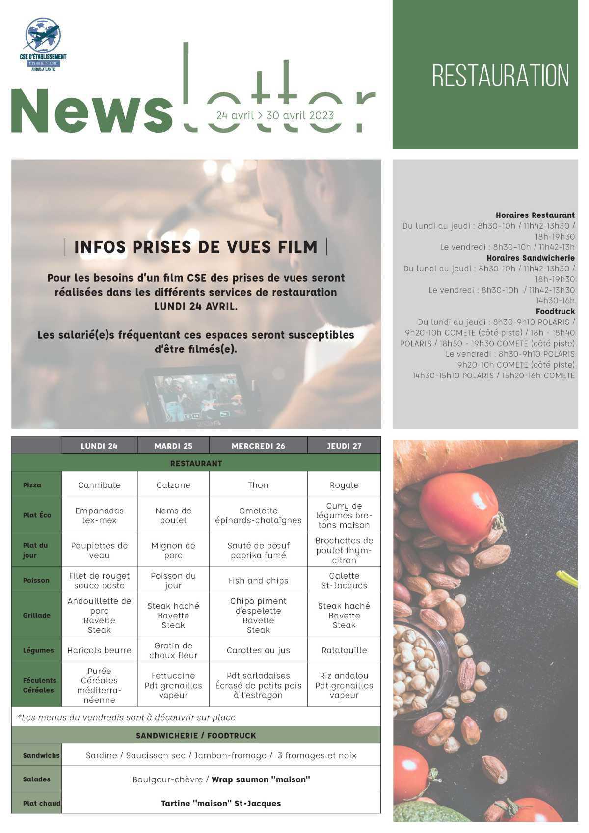 Informations du CSE et de la coopérative semaine 17 Informations du CSE et de la coopérative semaine 17