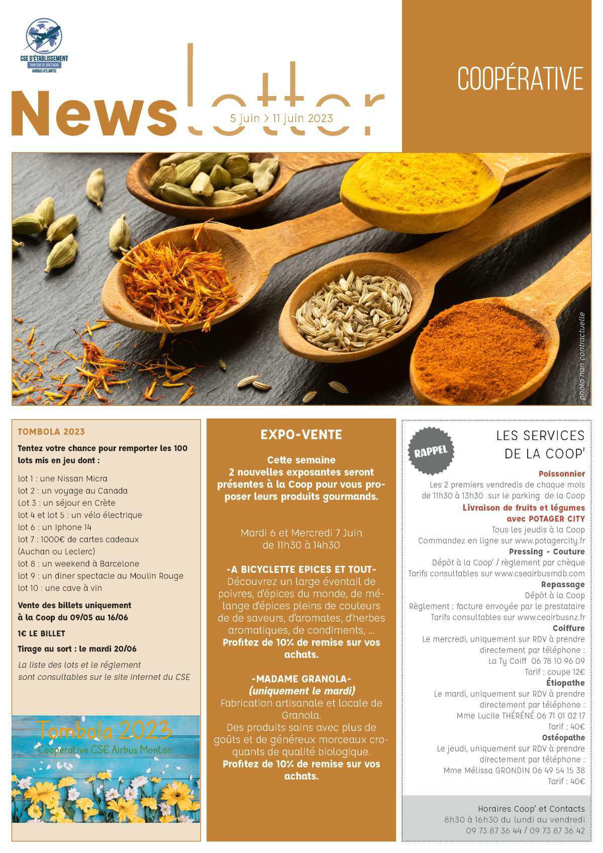Informations du CSE et de la coopérative semaine 25 Informations du CSE et de la coopérative semaine 25