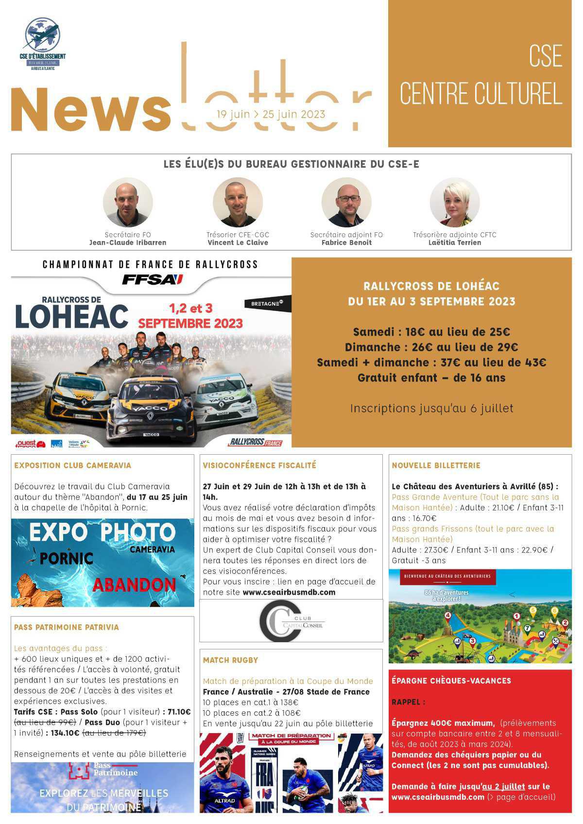 Informations du CSE et de la coopérative semaine 25 Informations du CSE et de la coopérative semaine 25