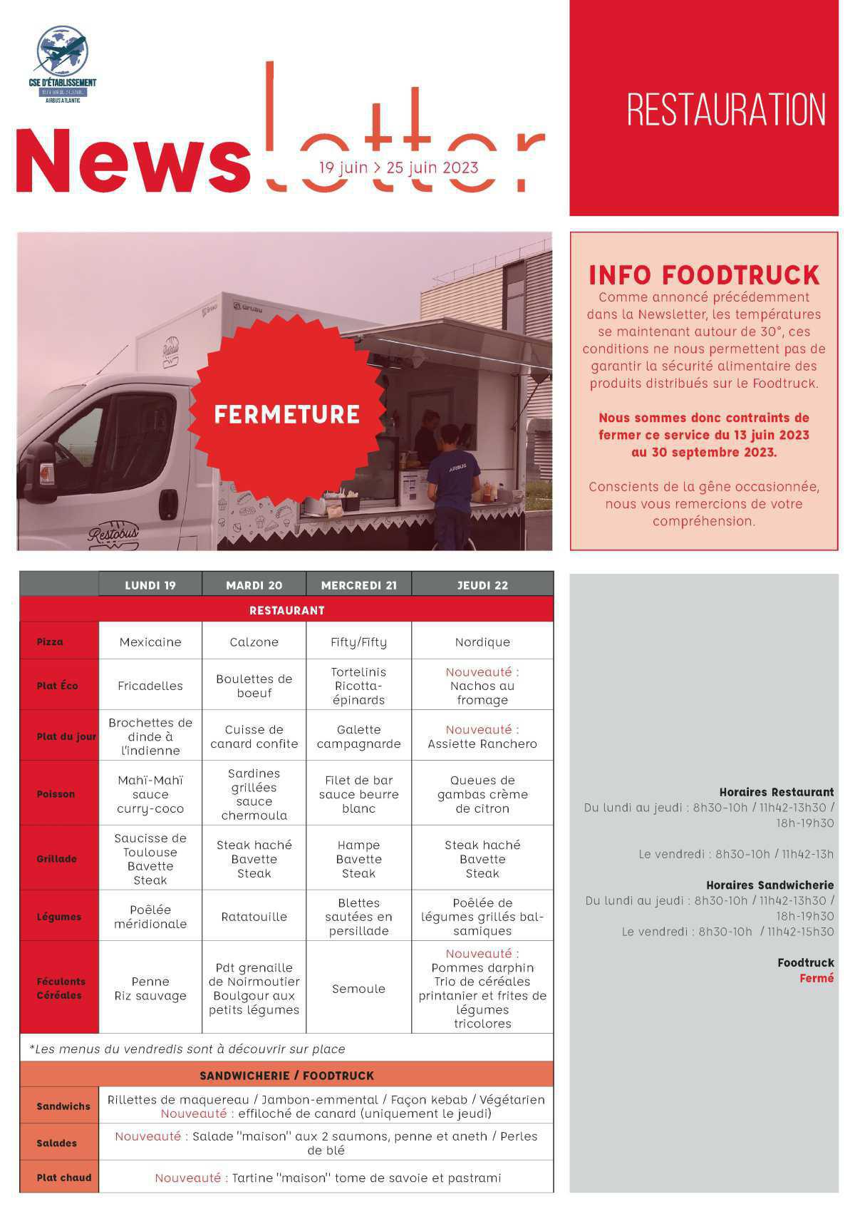 Informations du CSE et de la coopérative semaine 25 Informations du CSE et de la coopérative semaine 25