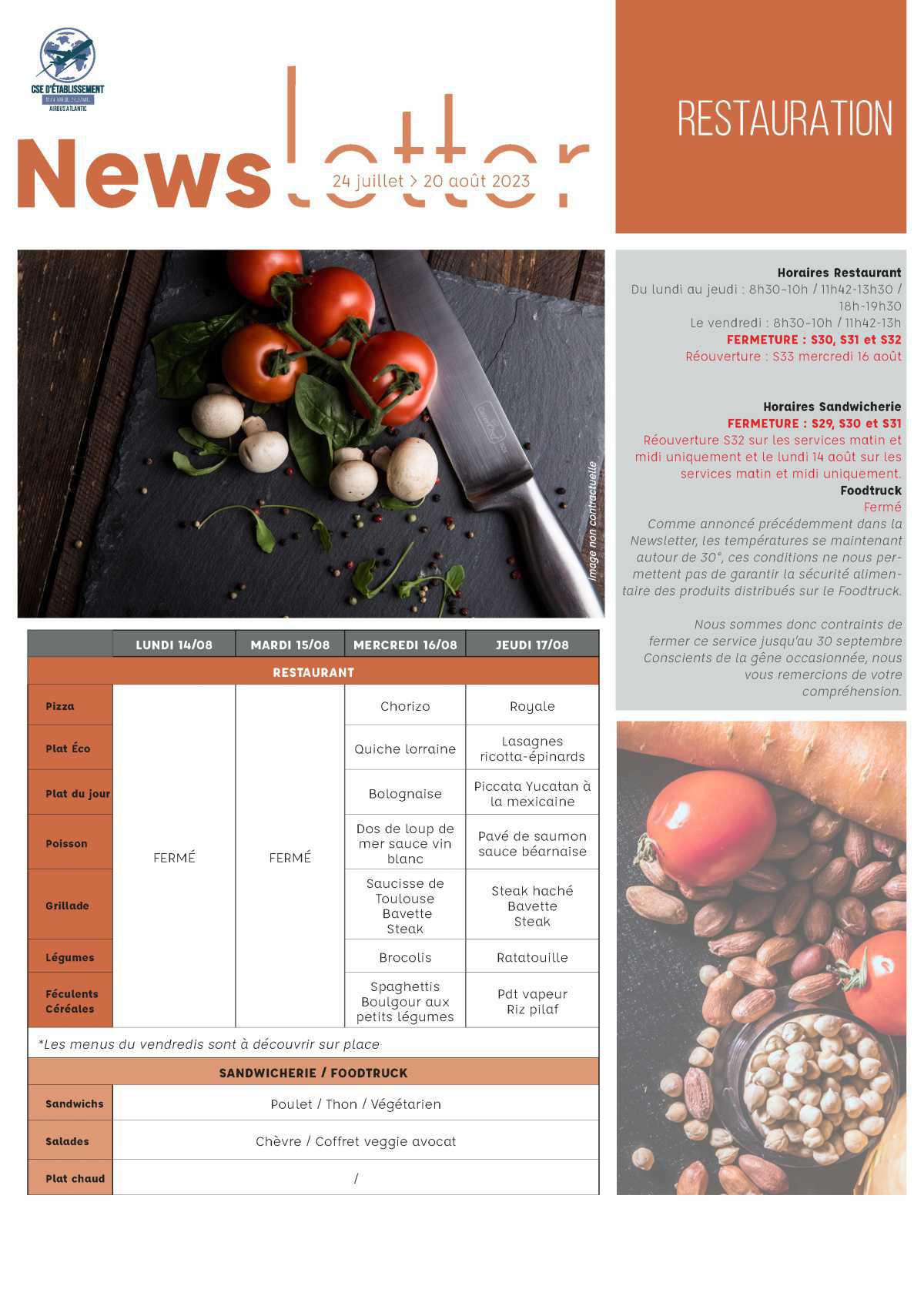 Informations du CSE et de la coopérative semaine 33 Informations du CSE et de la coopérative semaine 33