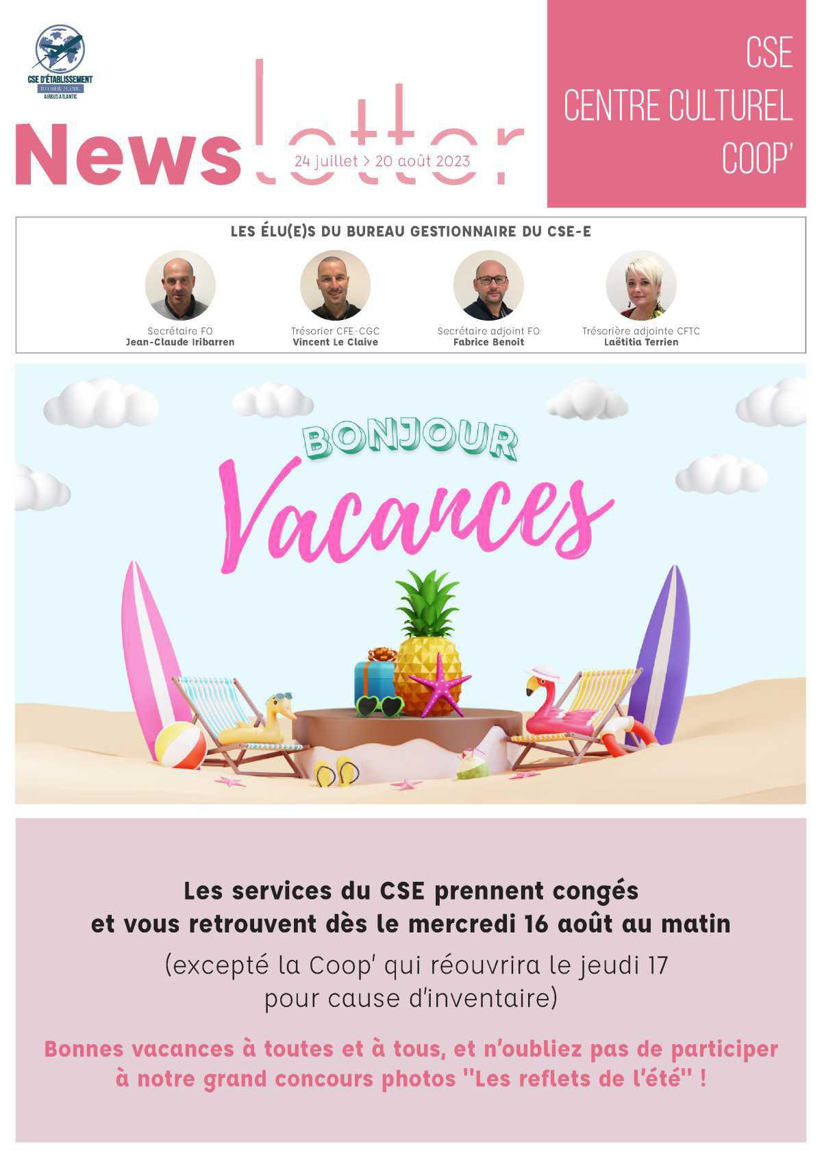 Informations du CSE et de la coopérative semaine 33 Informations du CSE et de la coopérative semaine 33