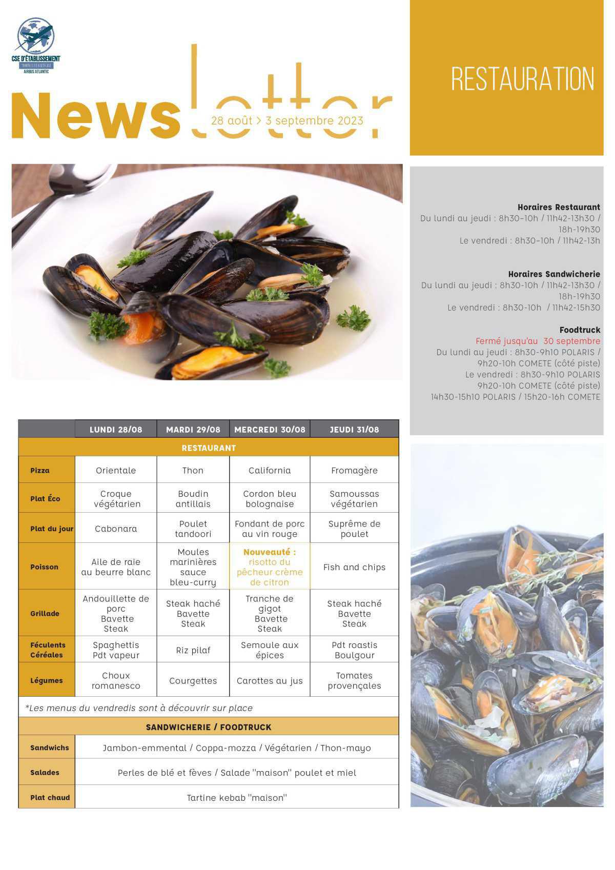 Informations du CSE et de la coopérative semaine 35 Informations du CSE et de la coopérative semaine 35