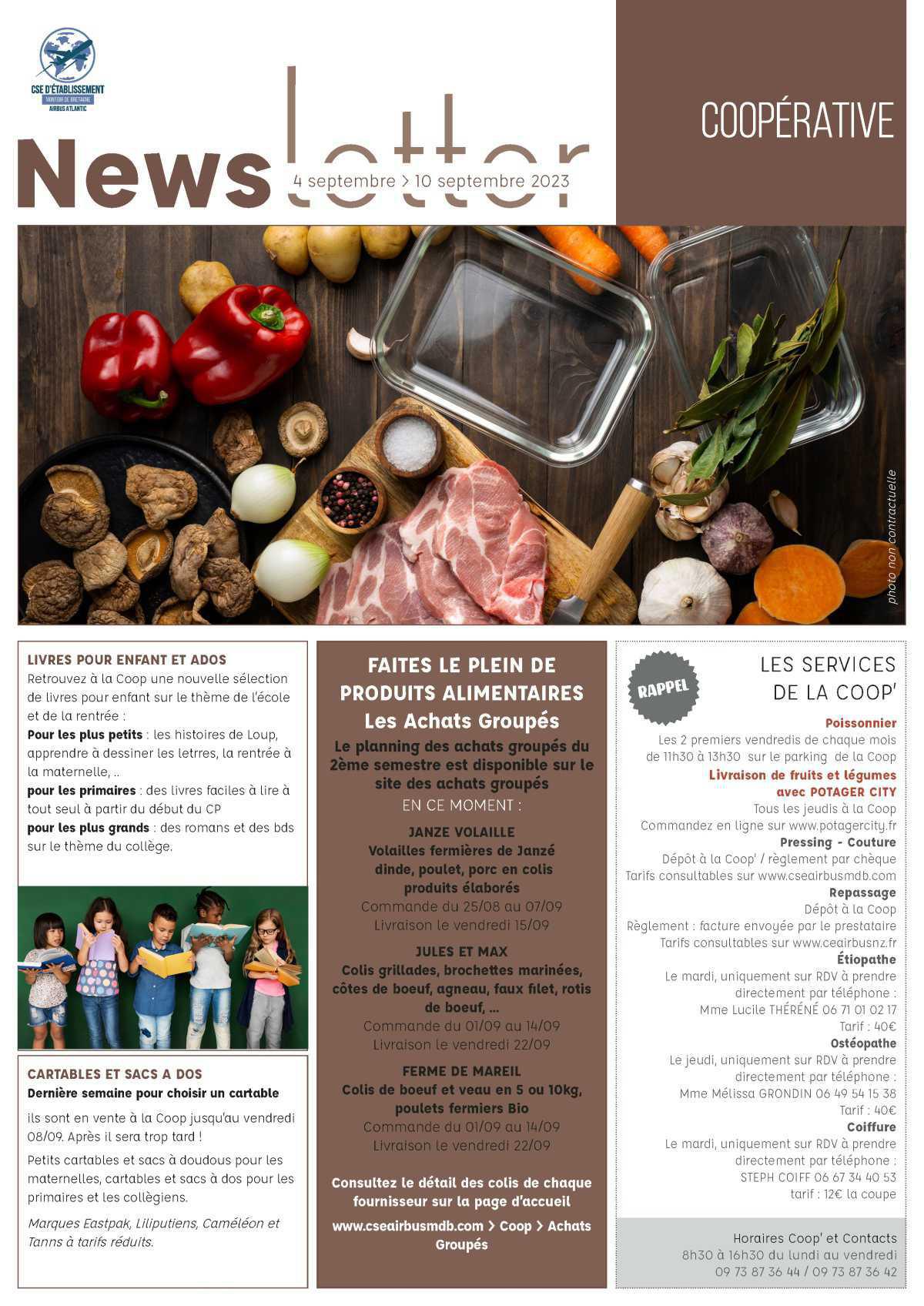 Informations du CSE et de la coopérative semaine 36 Informations du CSE et de la coopérative semaine 36