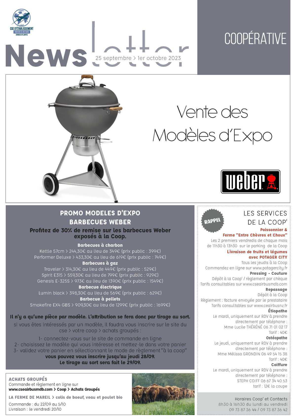 Informations du CSE et de la coopérative semaine 39 Informations du CSE et de la coopérative semaine 39