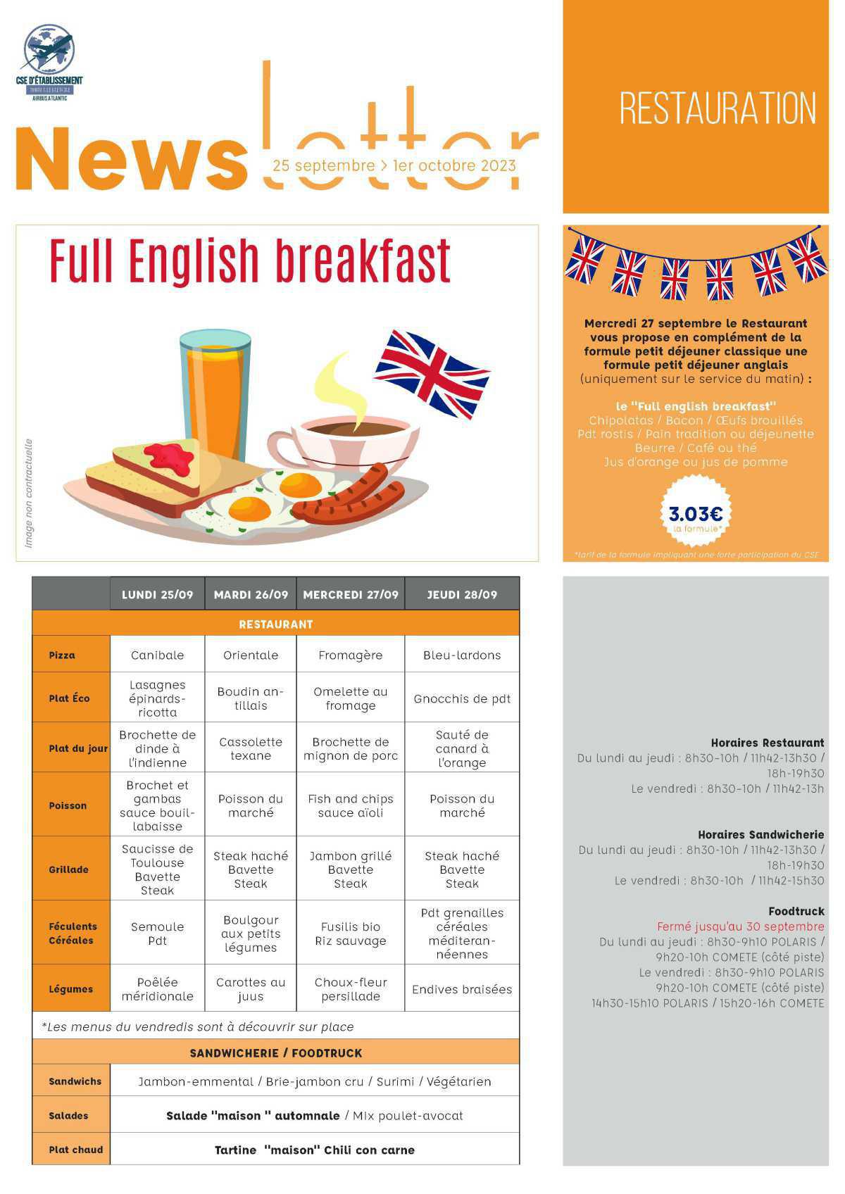 Informations du CSE et de la coopérative semaine 39 Informations du CSE et de la coopérative semaine 39