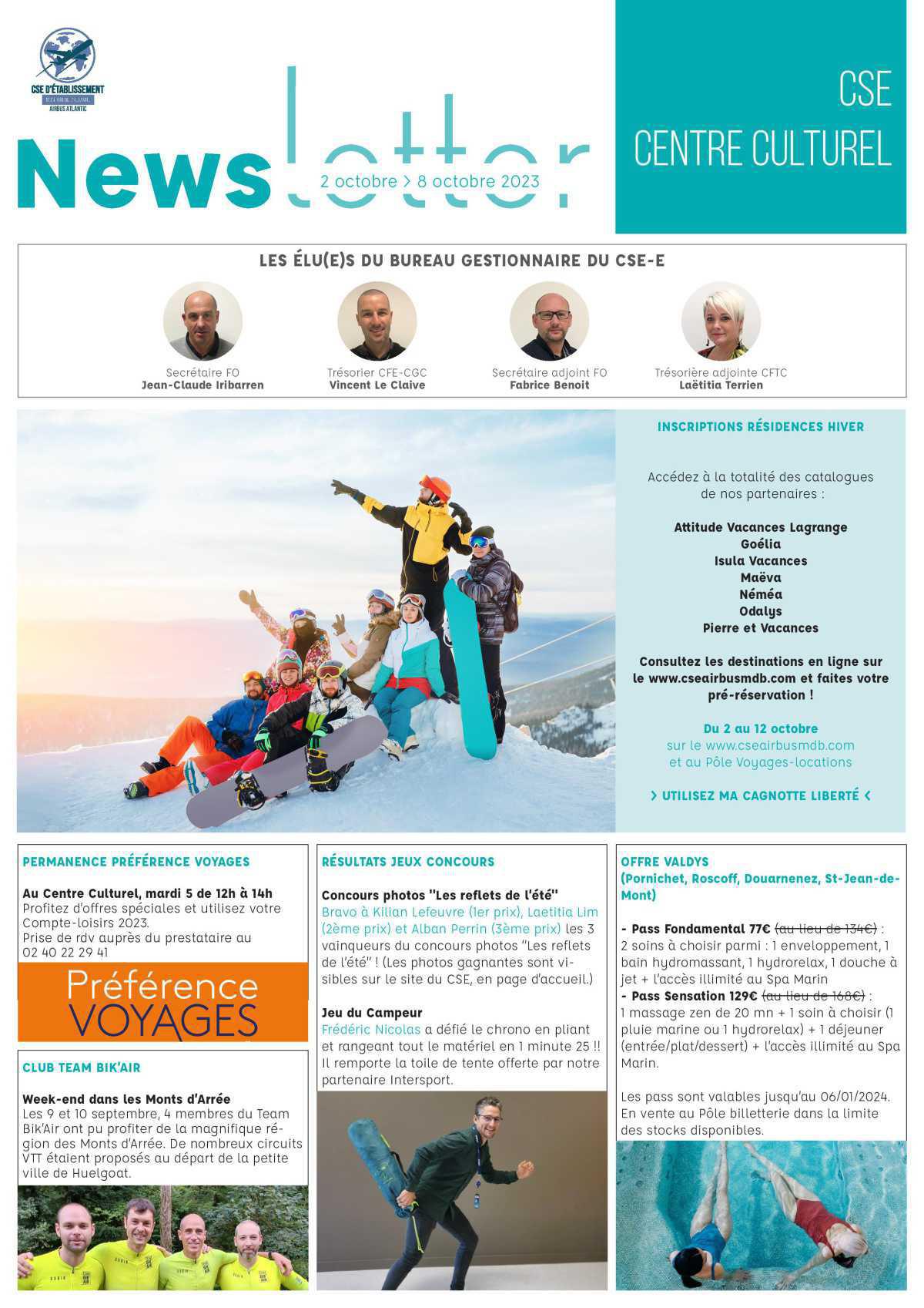 Informations du CSE et de la coopérative semaine 40 Informations du CSE et de la coopérative semaine 40