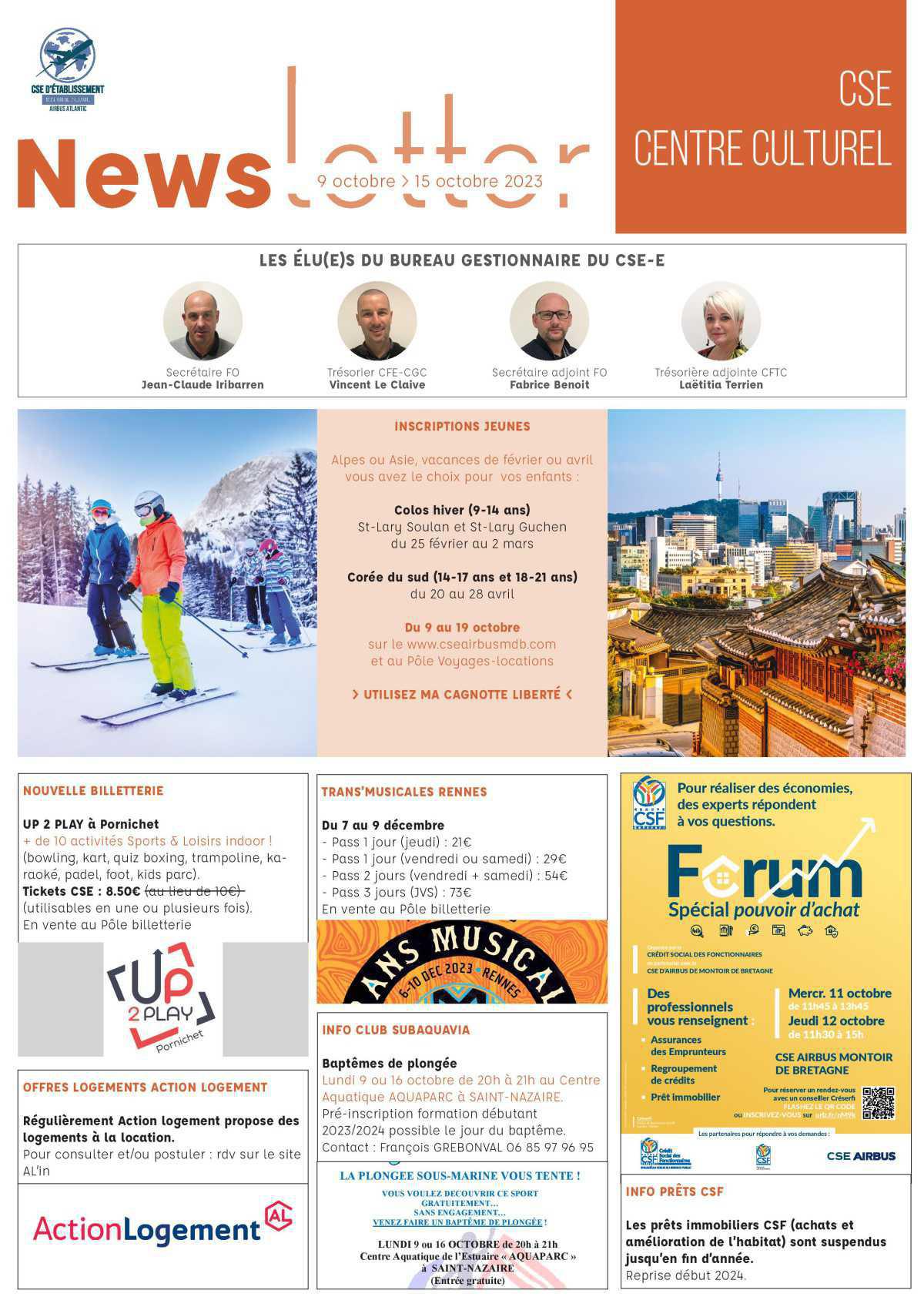 Informations du CSE et de la coopérative semaine 41 Informations du CSE et de la coopérative semaine 41