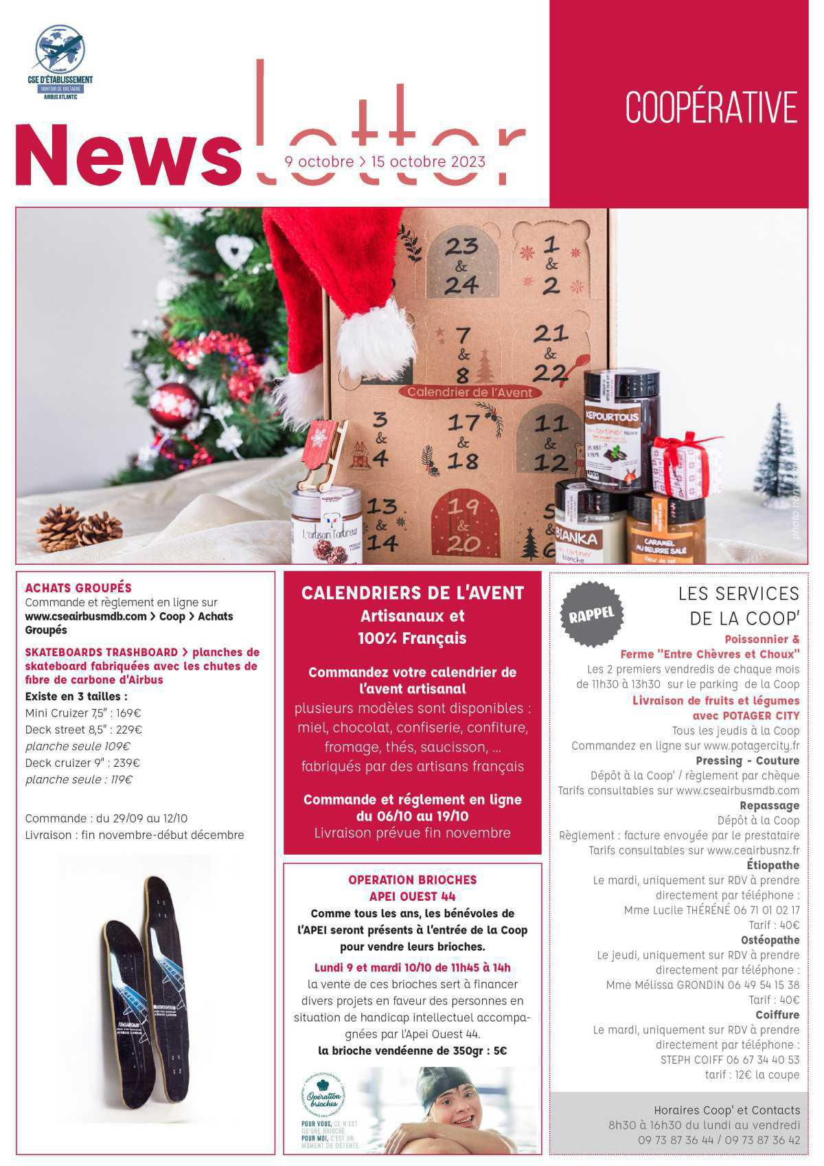 Informations du CSE et de la coopérative semaine 41 Informations du CSE et de la coopérative semaine 41