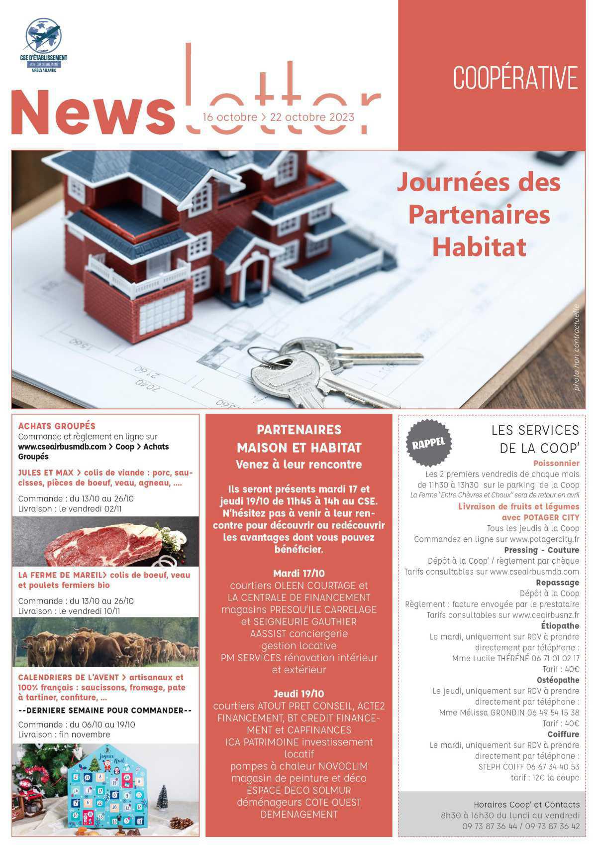 Informations du CSE et de la coopérative semaine 42 Informations du CSE et de la coopérative semaine 42