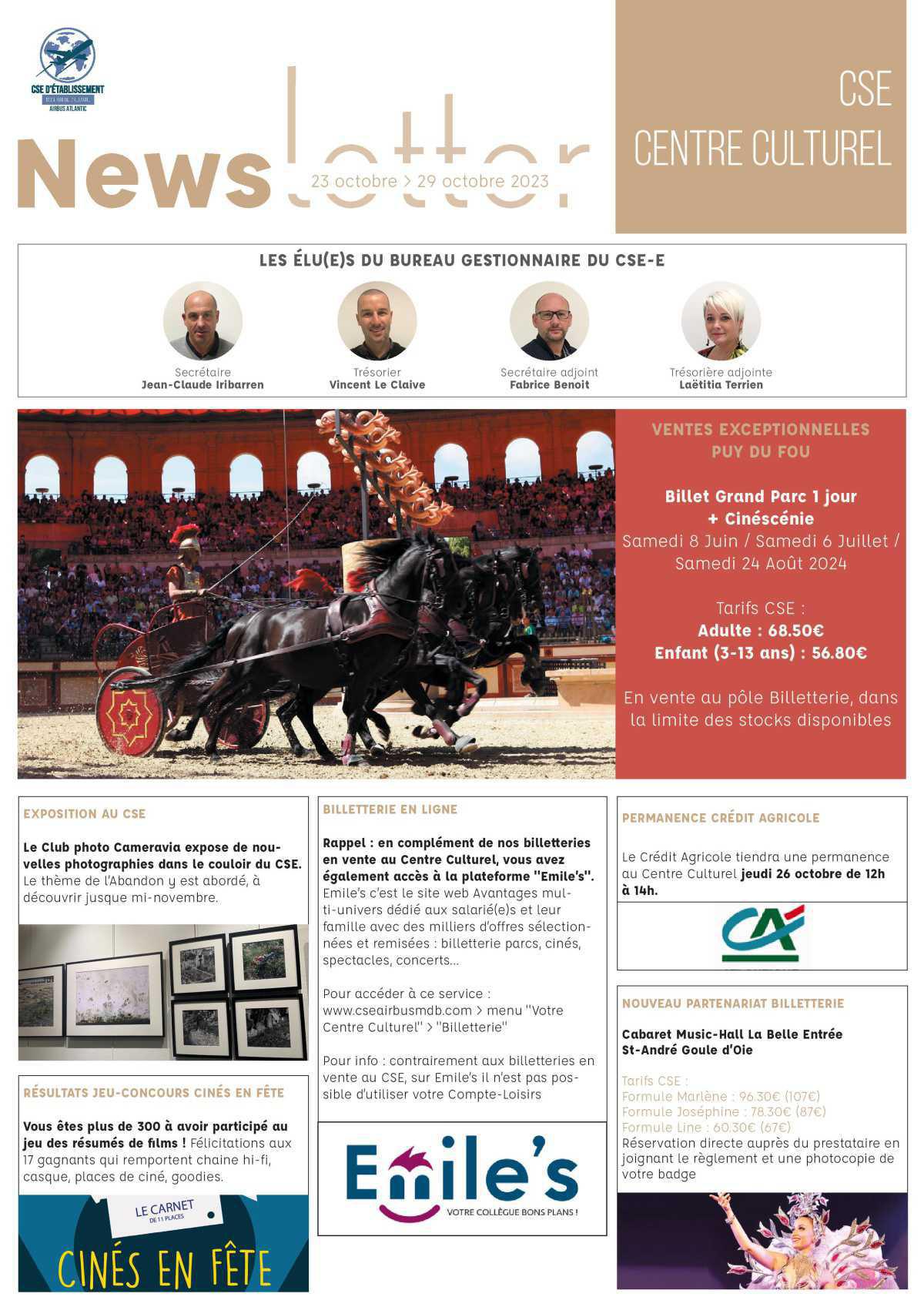 Informations du CSE et de la coopérative semaine 43 Informations du CSE et de la coopérative semaine 43