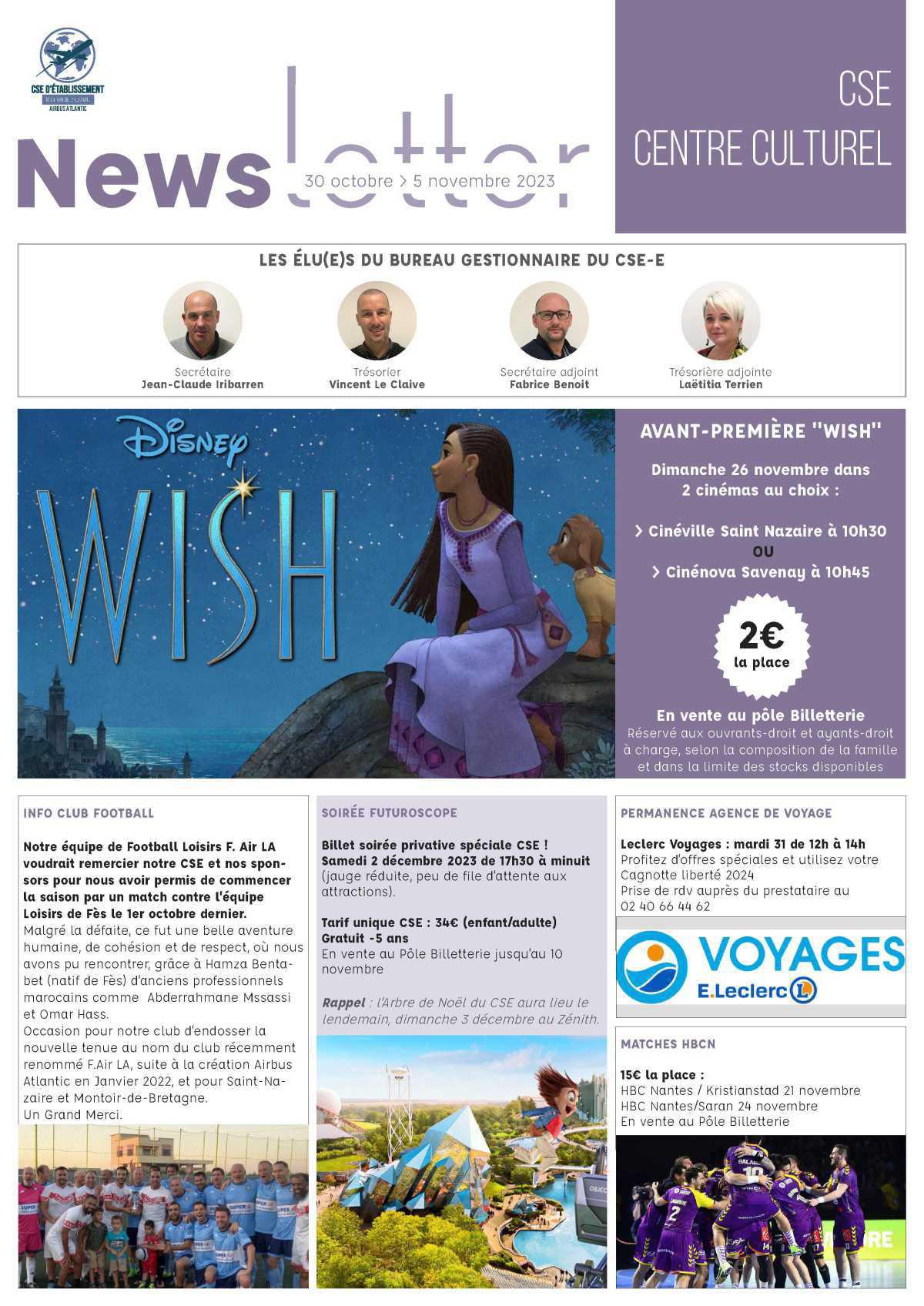 Informations du CSE et de la coopérative semaine 44 Informations du CSE et de la coopérative semaine 44