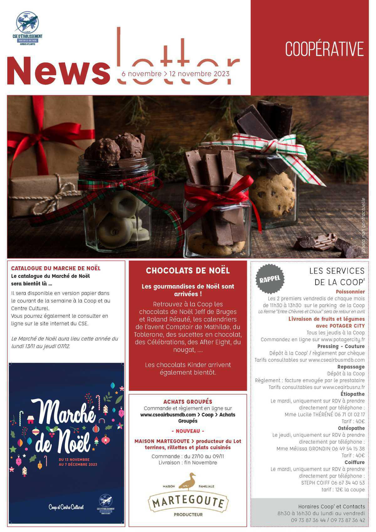 Informations du CSE et de la coopérative semaine 45 Informations du CSE et de la coopérative semaine 45