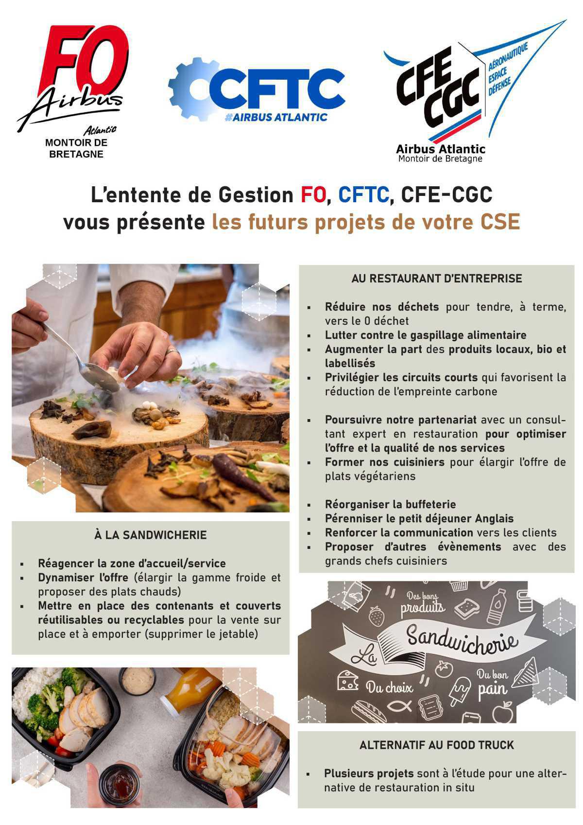 Tract de l'entente sur "les futurs projets du CSE" Tract de l'entente sur "les futurs projets du CSE"