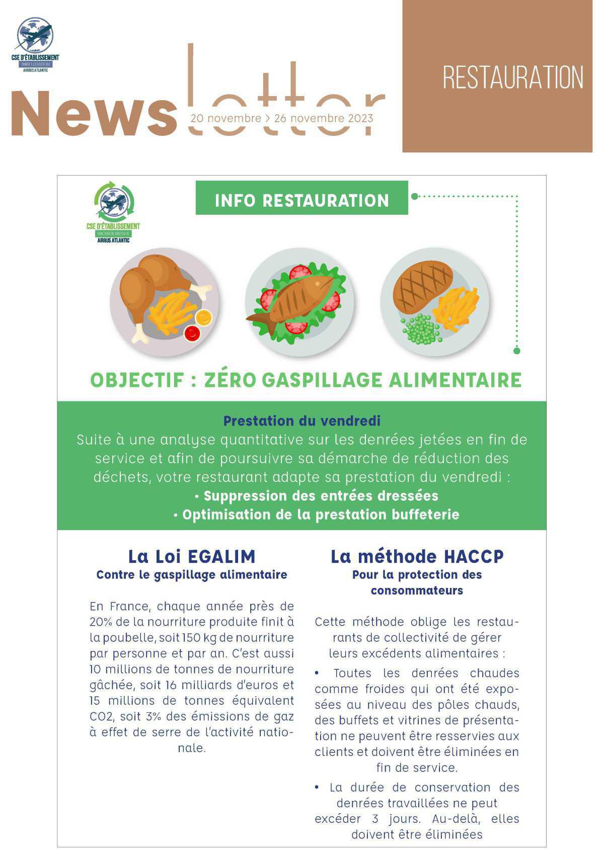 Informations du CSE et de la coopérative semaine 47 Informations du CSE et de la coopérative semaine 47