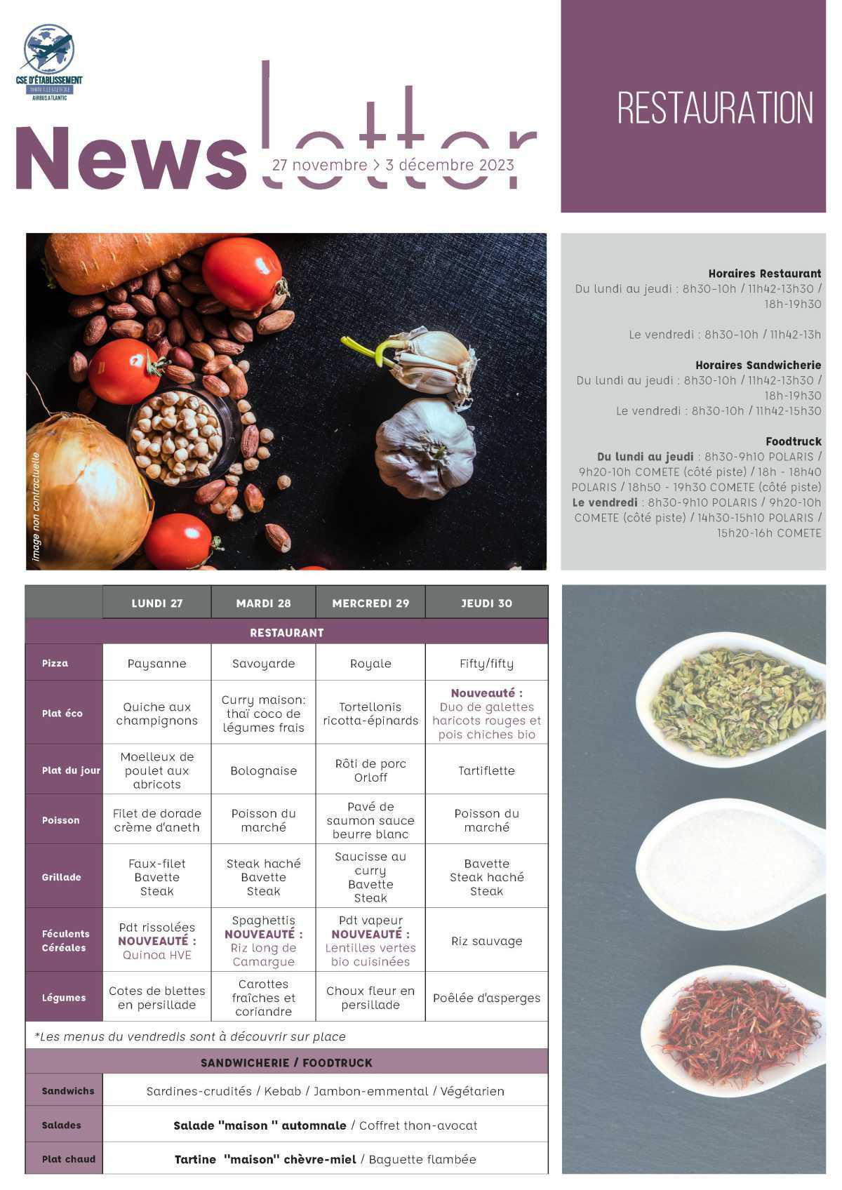 Informations du CSE et de la coopérative semaine 48 Informations du CSE et de la coopérative semaine 48