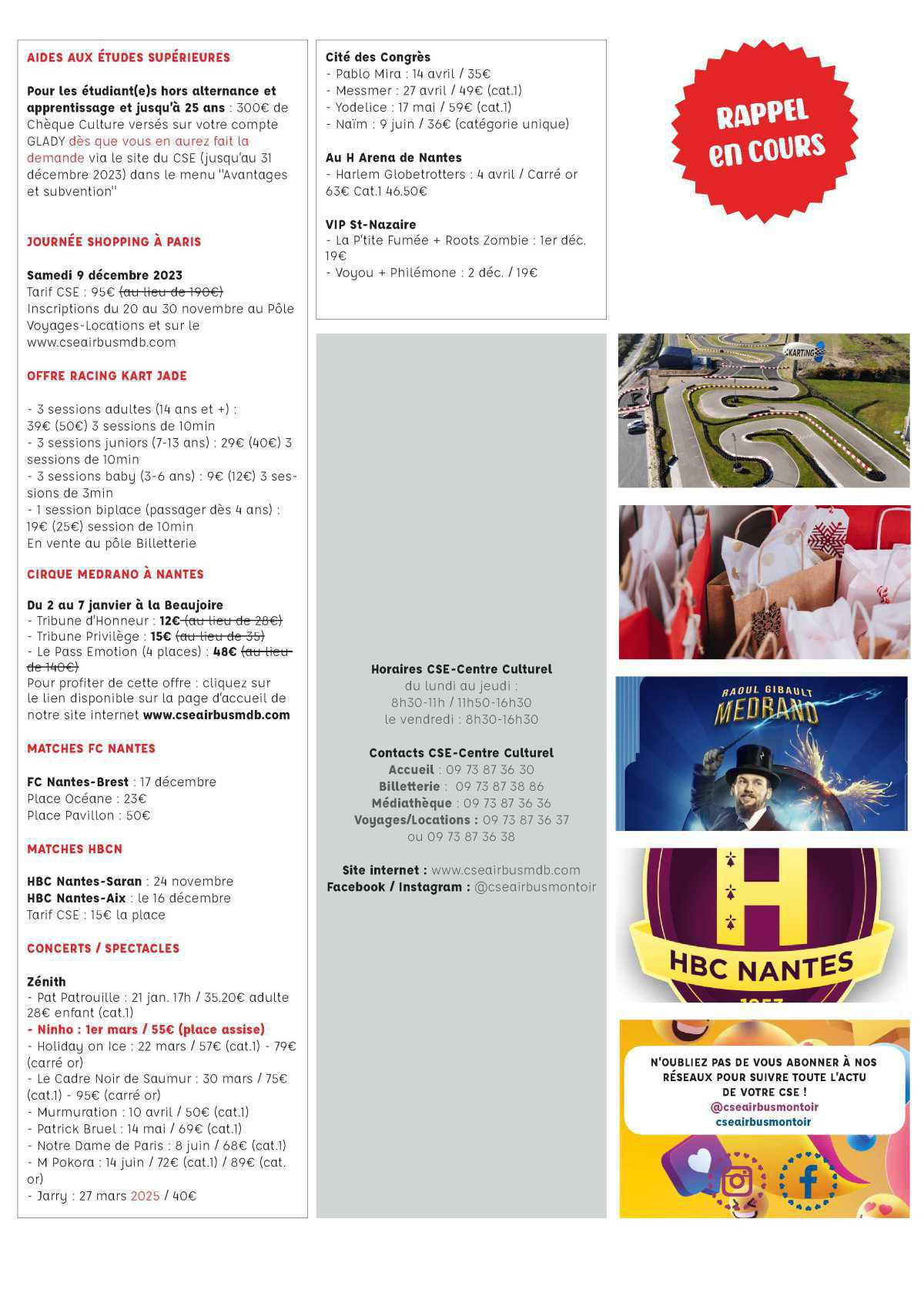 Informations du CSE et de la coopérative semaine 48 Informations du CSE et de la coopérative semaine 48