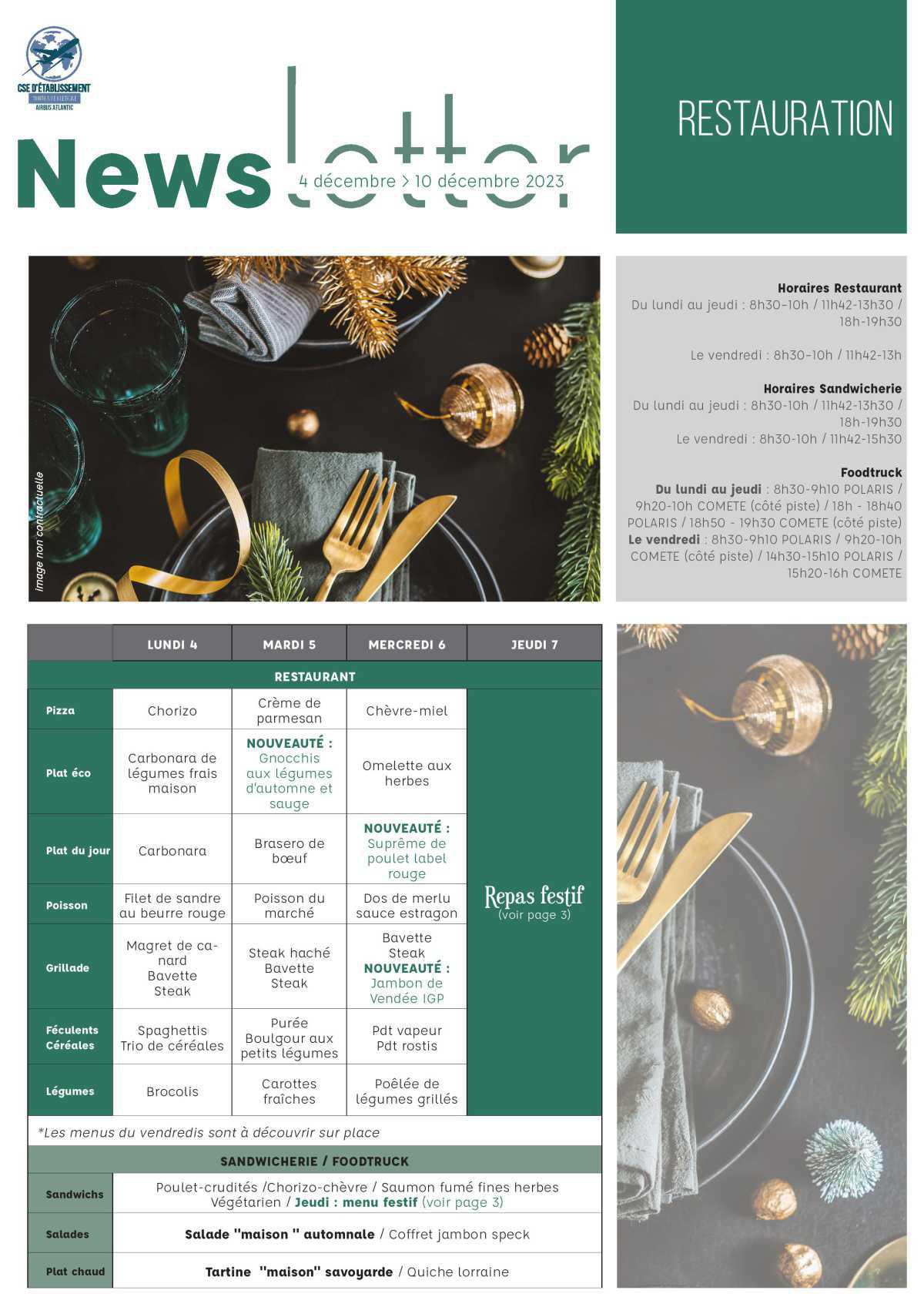 Informations du CSE et de la coopérative semaine 49 Informations du CSE et de la coopérative semaine 49