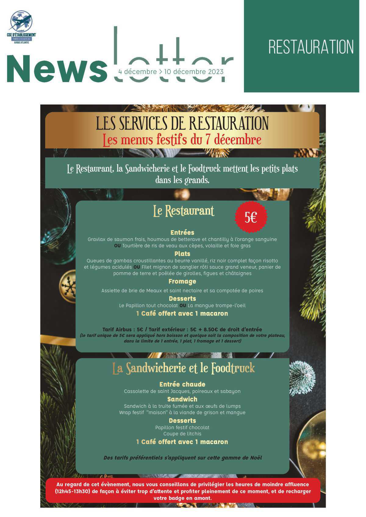 Informations du CSE et de la coopérative semaine 49 Informations du CSE et de la coopérative semaine 49