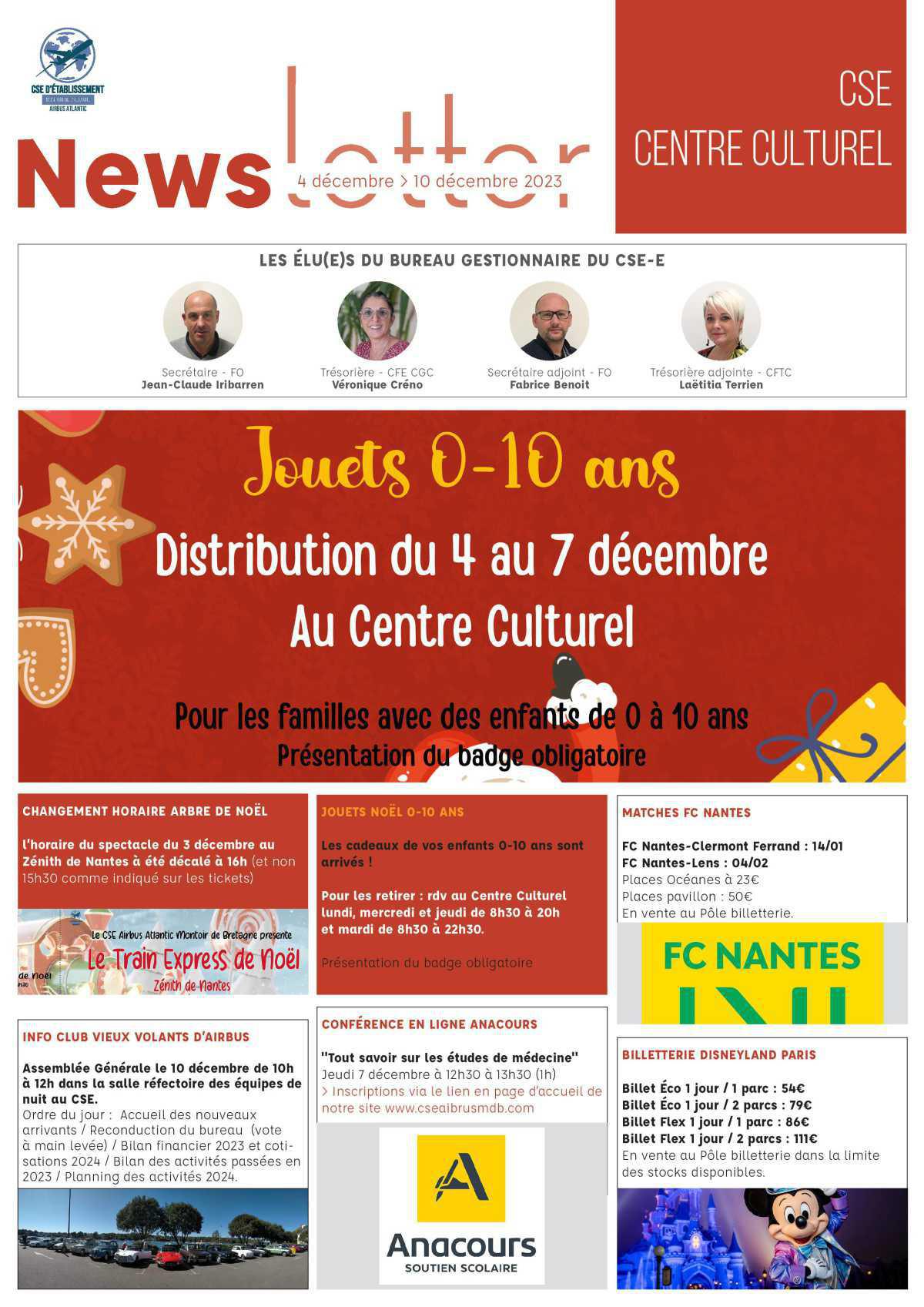 Informations du CSE et de la coopérative semaine 49 Informations du CSE et de la coopérative semaine 49