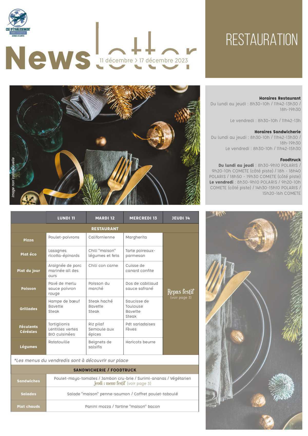 Informations du CSE et de la coopérative semaine 50 Informations du CSE et de la coopérative semaine 50