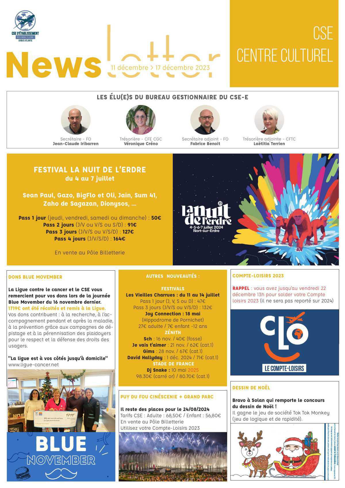 Informations du CSE et de la coopérative semaine 50 Informations du CSE et de la coopérative semaine 50