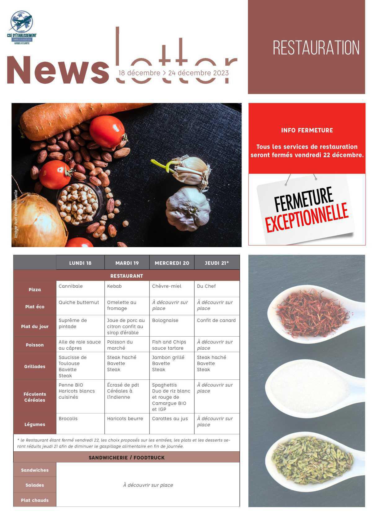 Informations du CSE et de la coopérative semaine 51 Informations du CSE et de la coopérative semaine 51