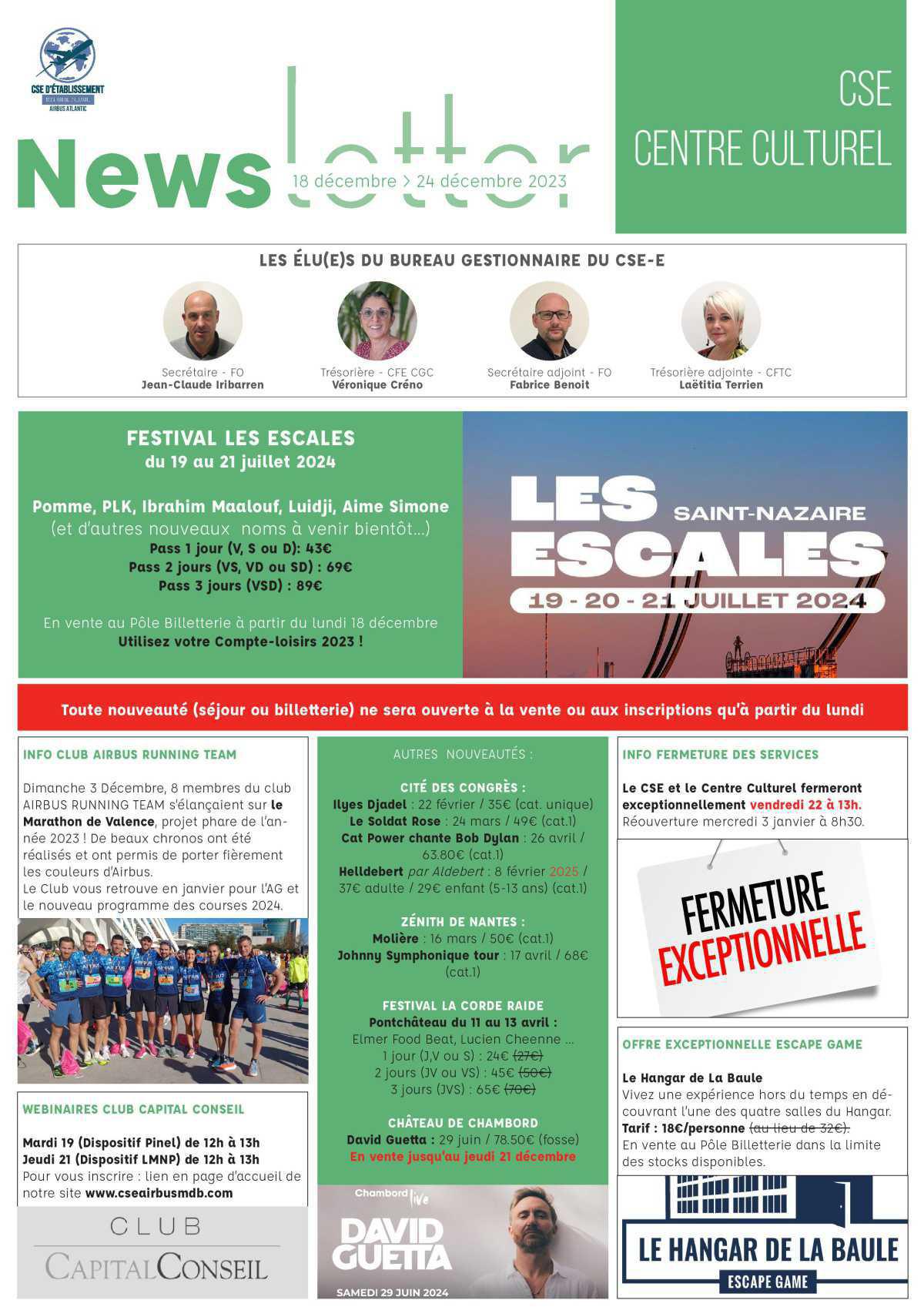 Informations du CSE et de la coopérative semaine 51 Informations du CSE et de la coopérative semaine 51