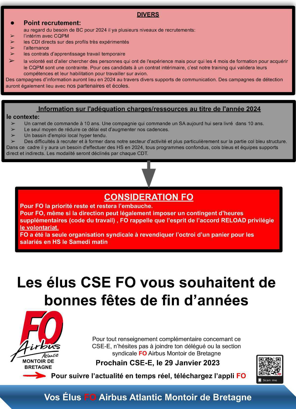 Compte Rendu FO du CSE-E 15 Décembre 2023
