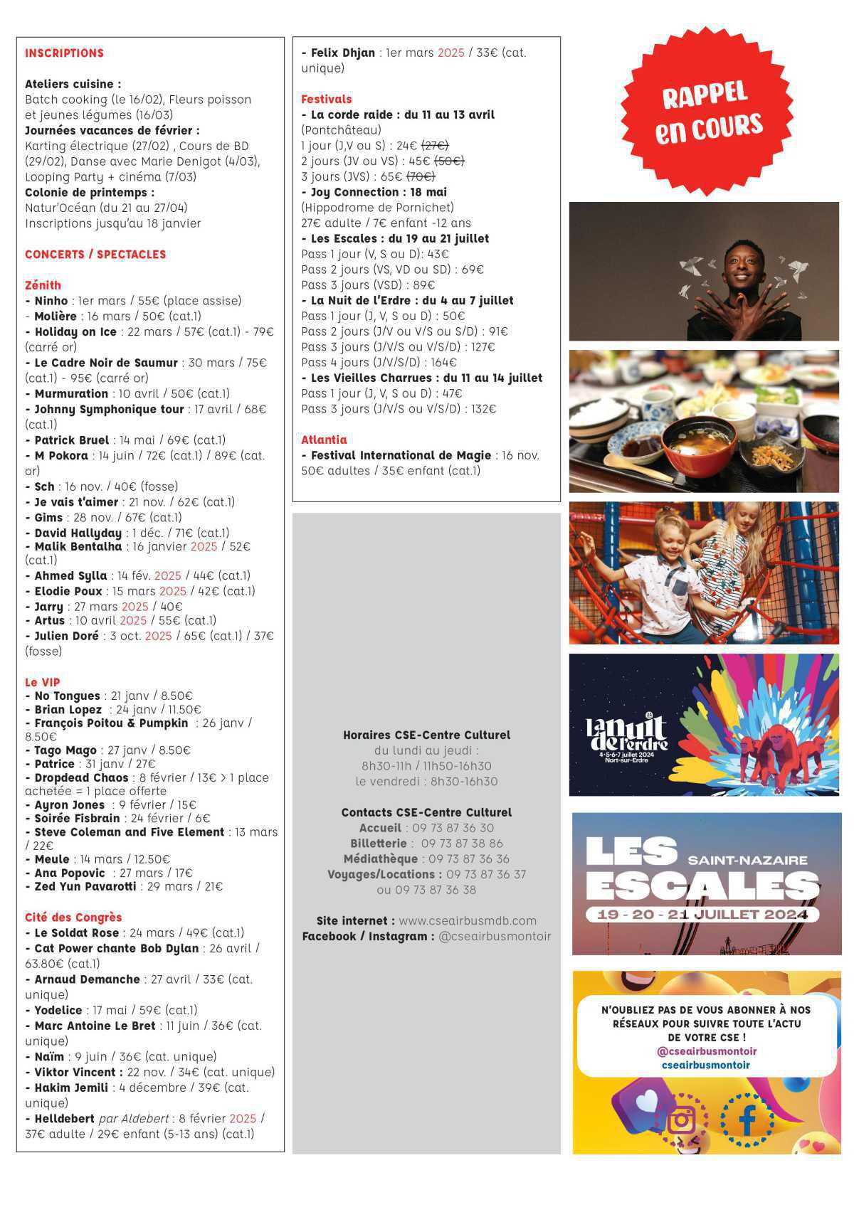 Informations du CSE et de la coopérative semaine 3 Informations du CSE et de la coopérative semaine 3