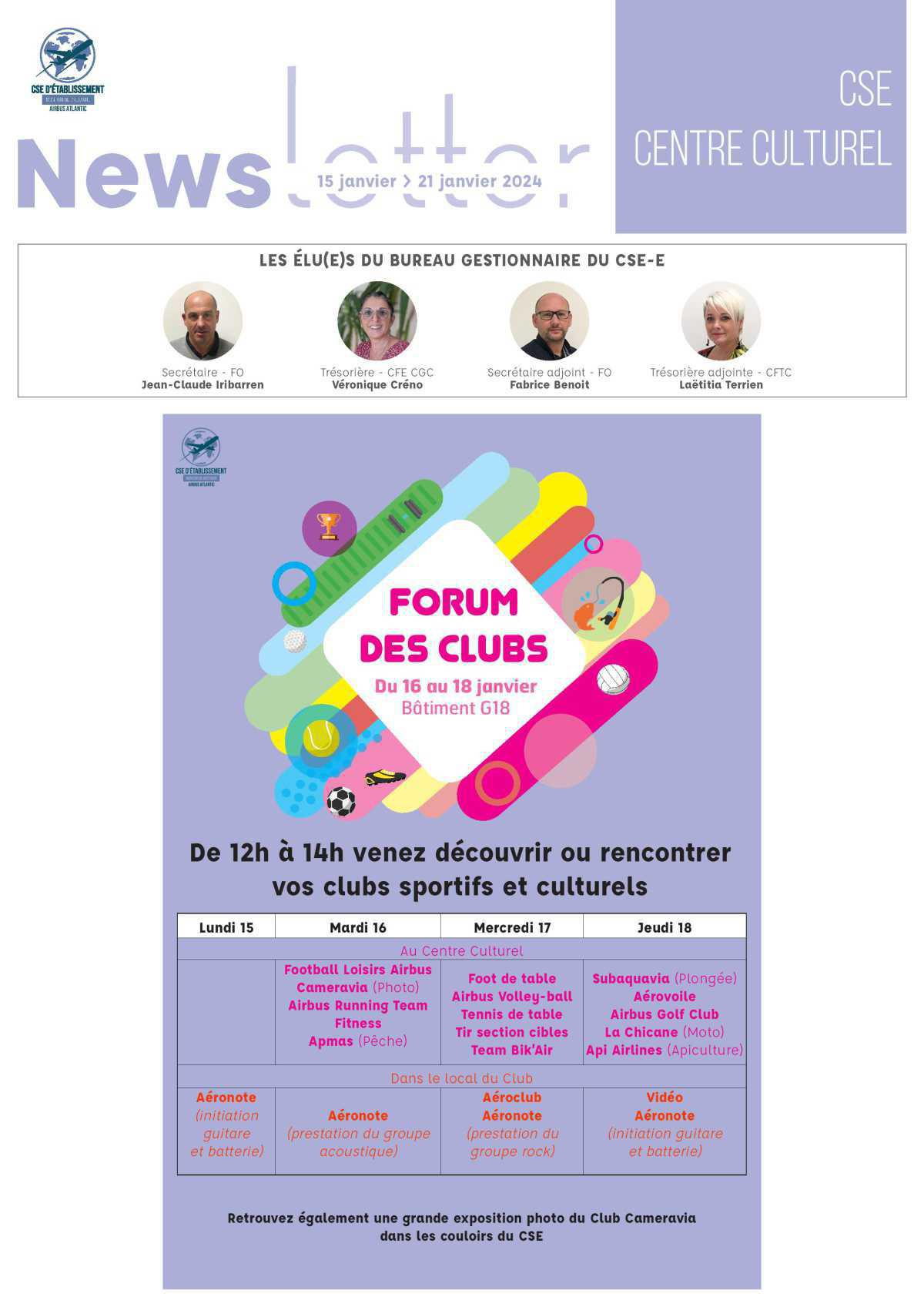 Informations du CSE et de la coopérative semaine 3 Informations du CSE et de la coopérative semaine 3