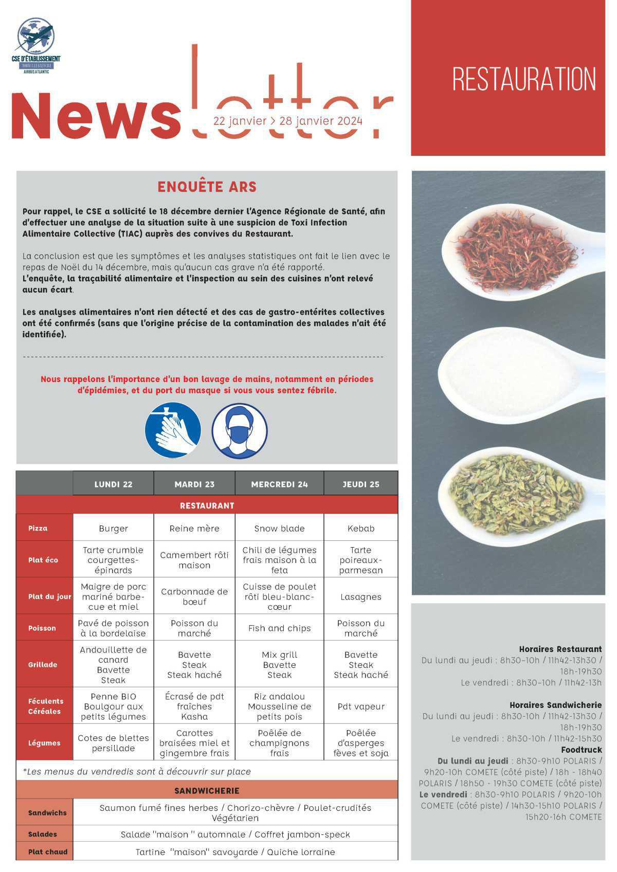 Informations du CSE et de la coopérative semaine 4