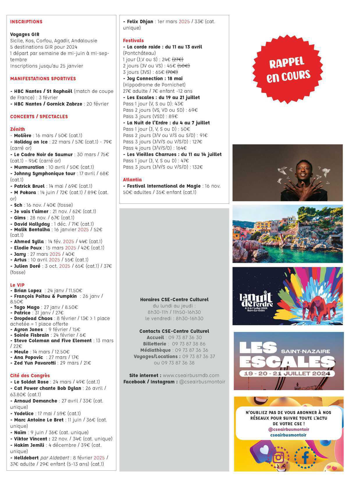 Informations du CSE et de la coopérative semaine 4 Informations du CSE et de la coopérative semaine 4