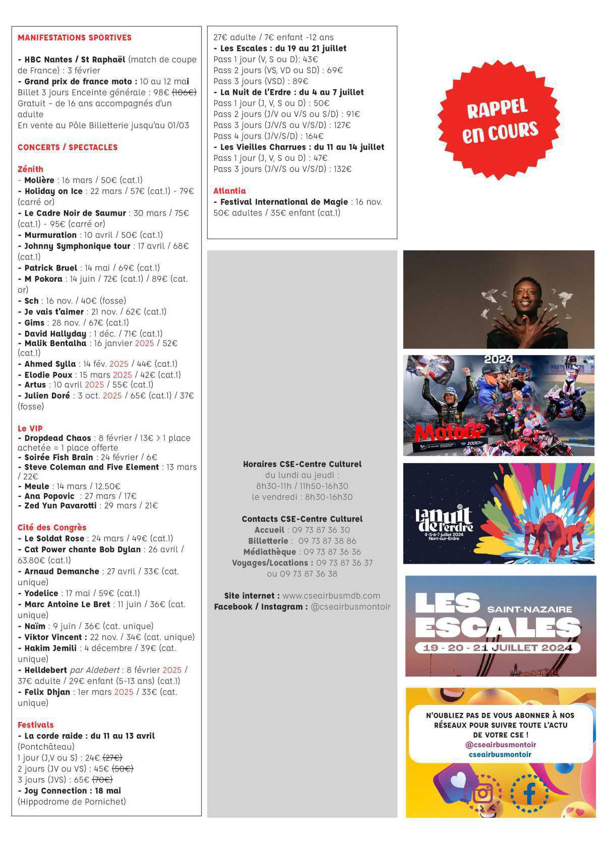 Informations du CSE et de la coopérative semaine 5 Informations du CSE et de la coopérative semaine 5