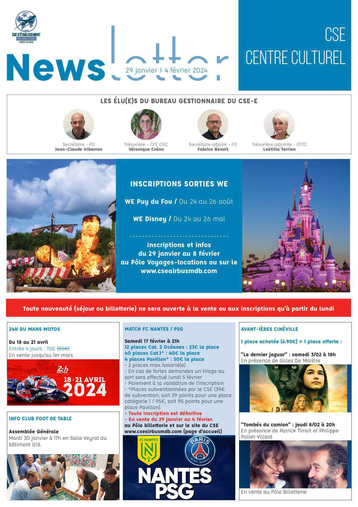 Informations du CSE et de la coopérative semaine 5 Informations du CSE et de la coopérative semaine 5