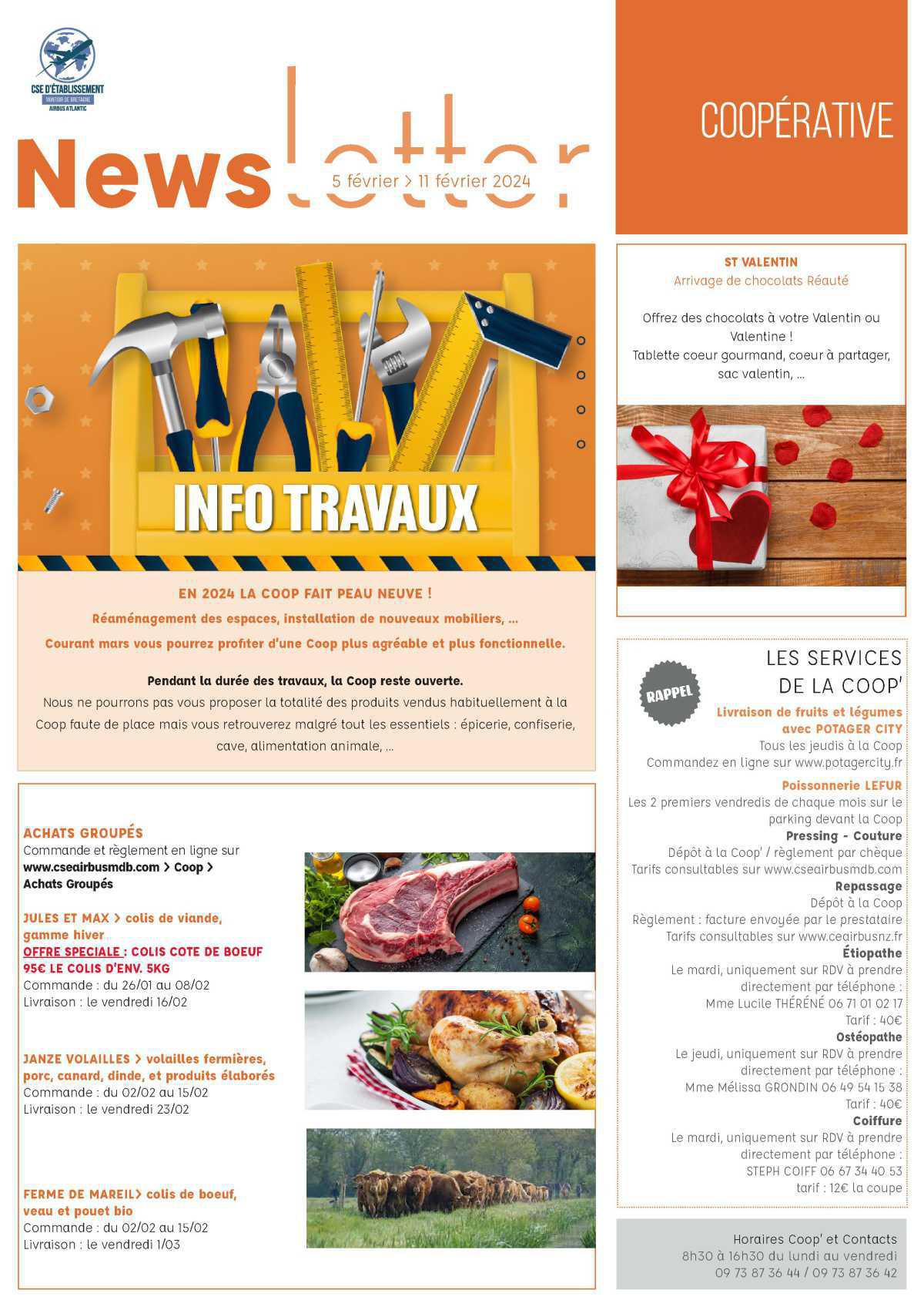 Informations du CSE et de la coopérative semaine 6 Informations du CSE et de la coopérative semaine 6