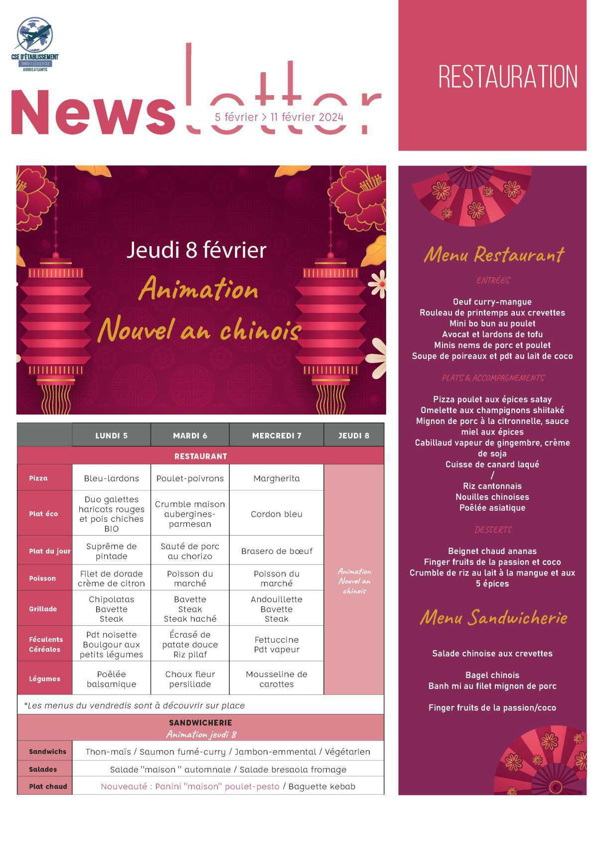 Informations du CSE et de la coopérative semaine 6 Informations du CSE et de la coopérative semaine 6