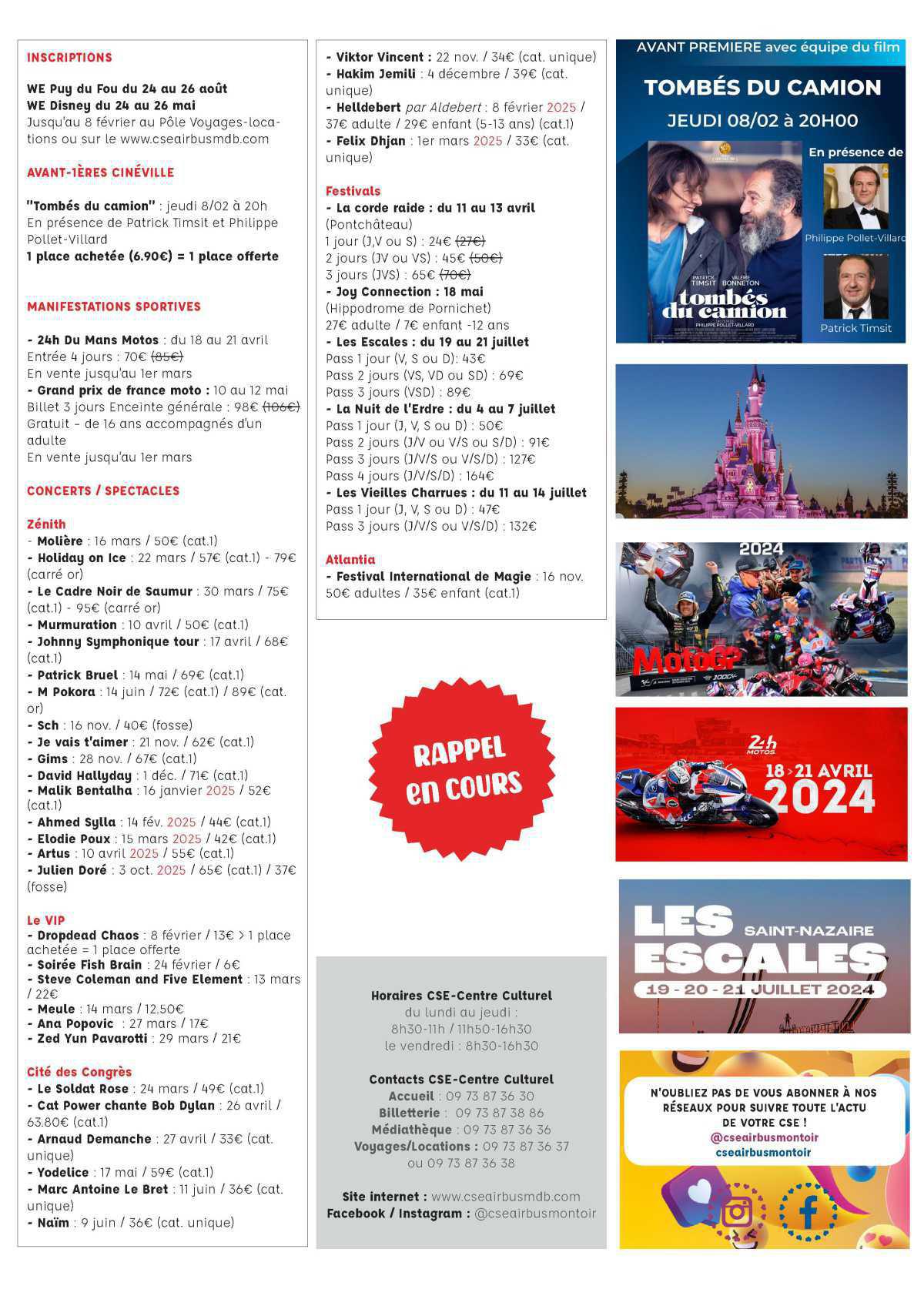 Informations du CSE et de la coopérative semaine 6 Informations du CSE et de la coopérative semaine 6