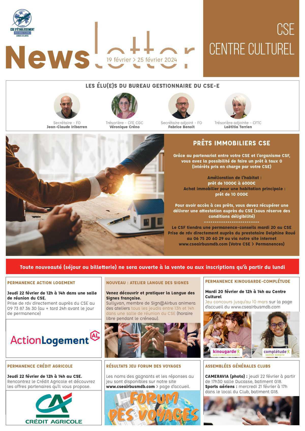 Informations du CSE et de la coopérative semaine 8 Informations du CSE et de la coopérative semaine 8