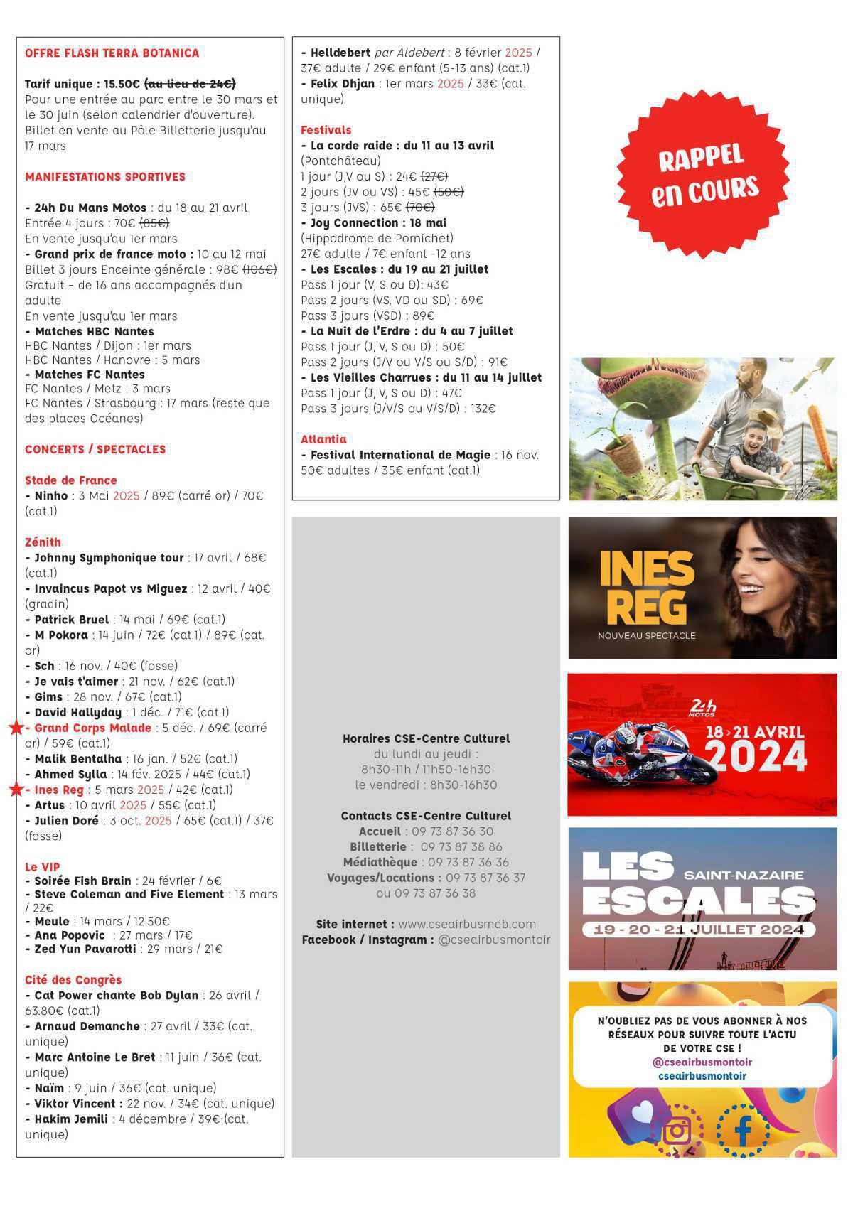 Informations du CSE et de la coopérative semaine 8 Informations du CSE et de la coopérative semaine 8