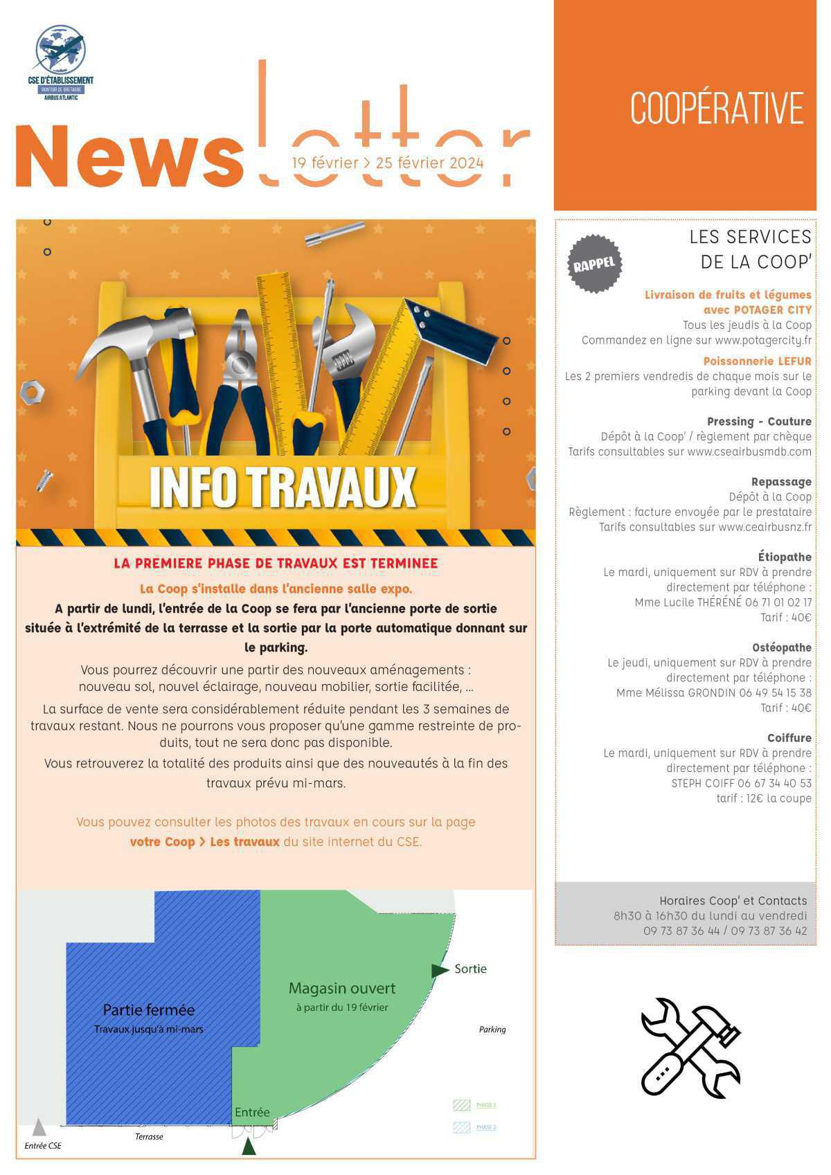 Informations du CSE et de la coopérative semaine 8 Informations du CSE et de la coopérative semaine 8