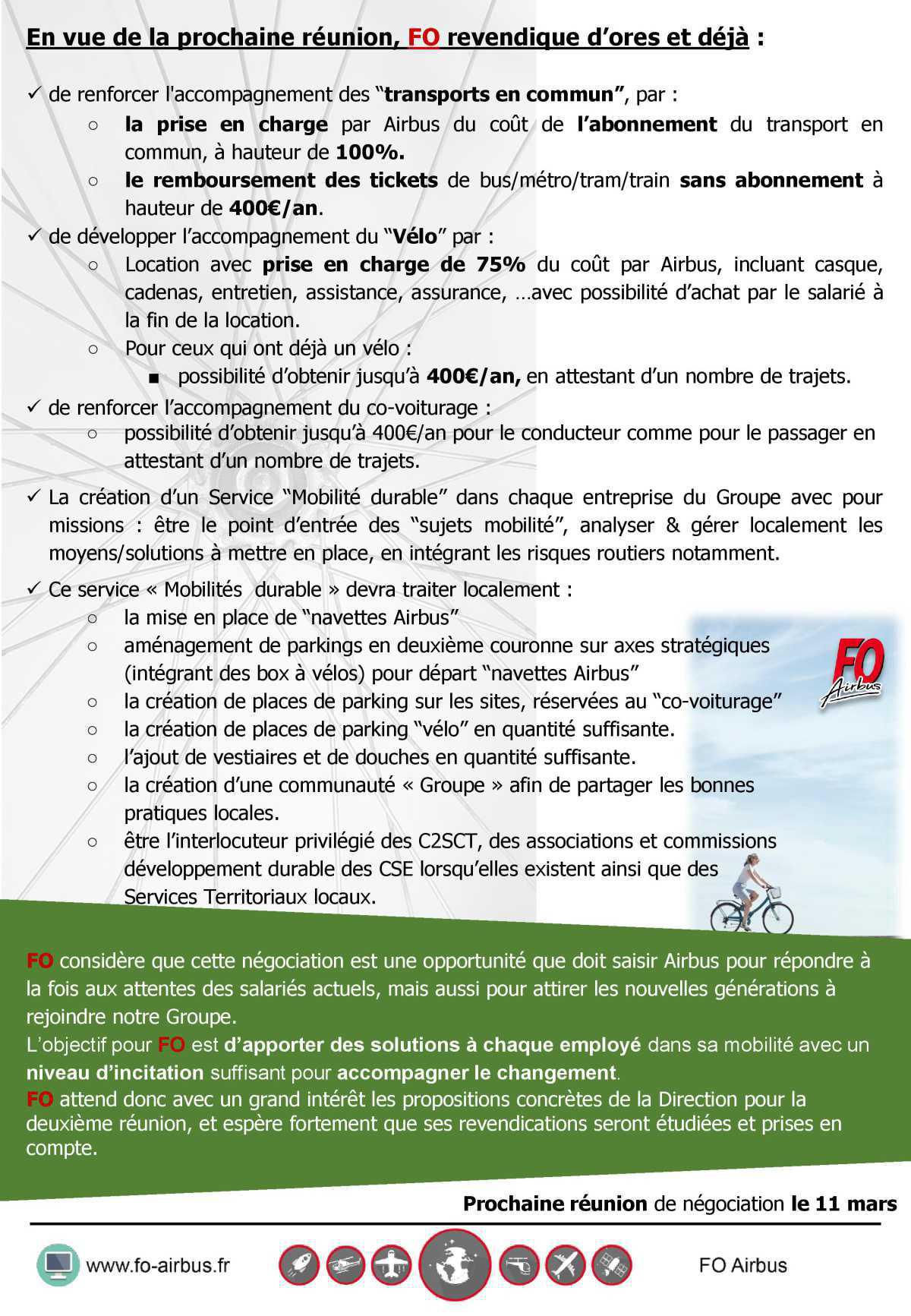 1ère réunion de négociation sur la mobilité 1ère réunion de négociation sur la mobilité