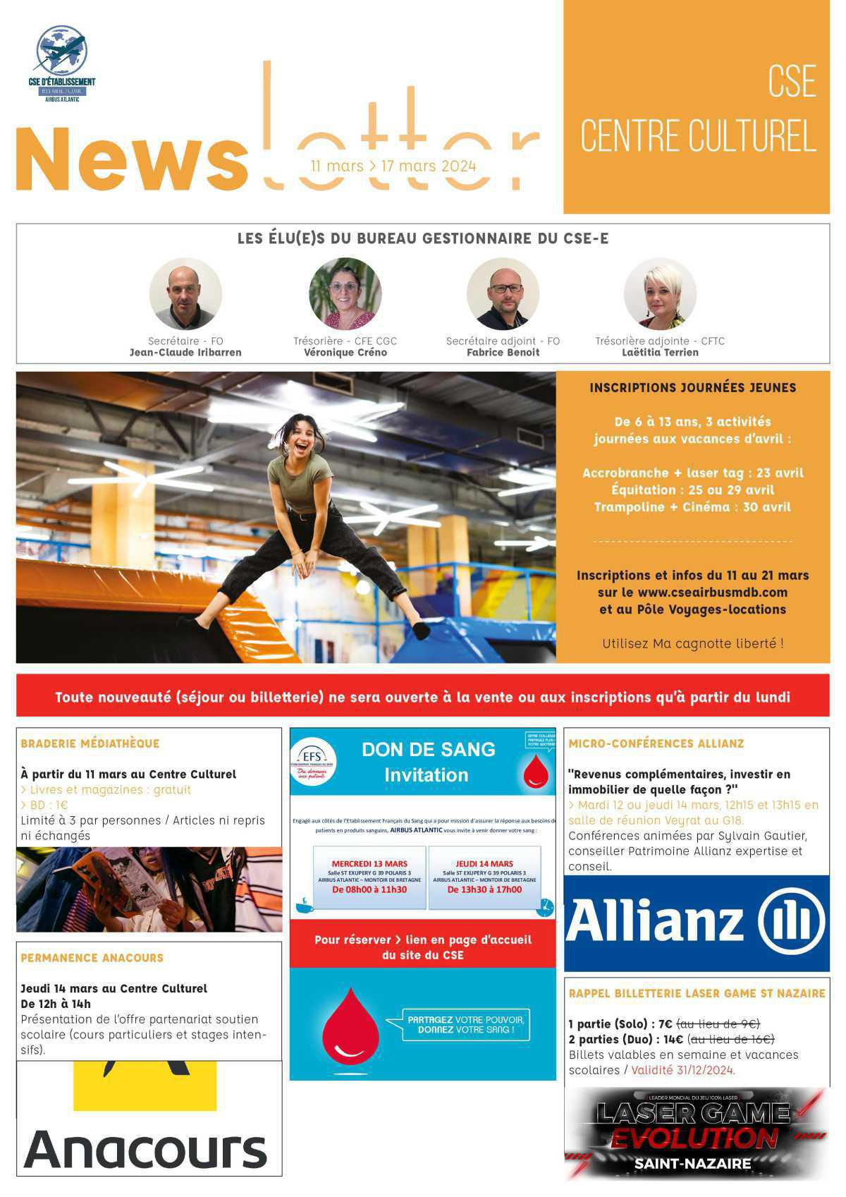 Informations du CSE et de la coopérative semaine 11 Informations du CSE et de la coopérative semaine 11