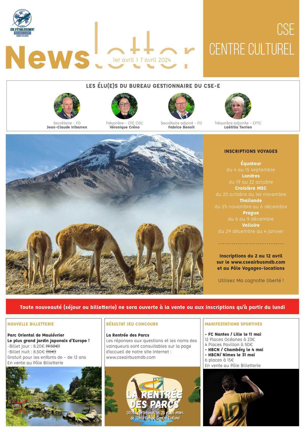 Informations du CSE et de la coopérative semaine 14 Informations du CSE et de la coopérative semaine 14