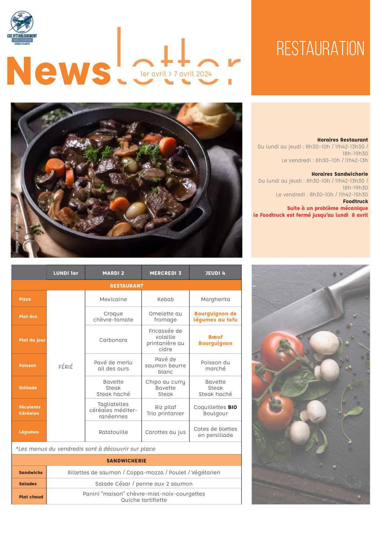 Informations du CSE et de la coopérative semaine 14 Informations du CSE et de la coopérative semaine 14